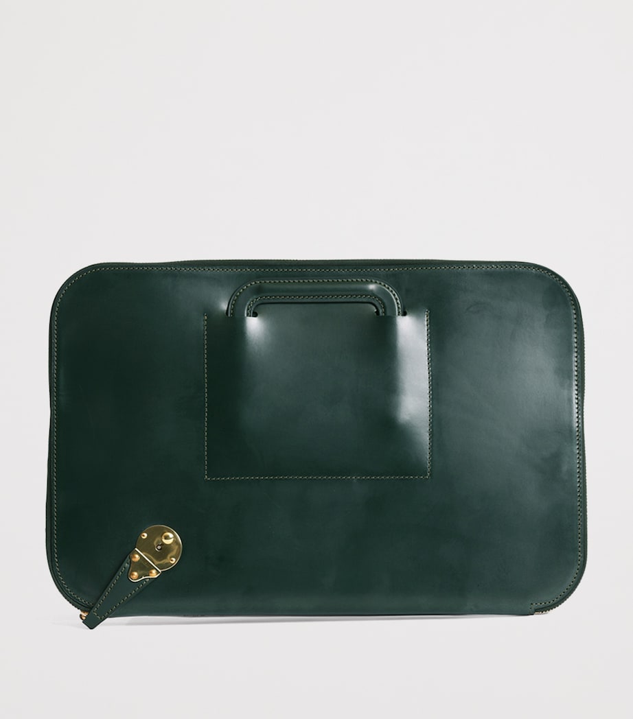 Leather Salisbury Briefcase GREEN Image 2
