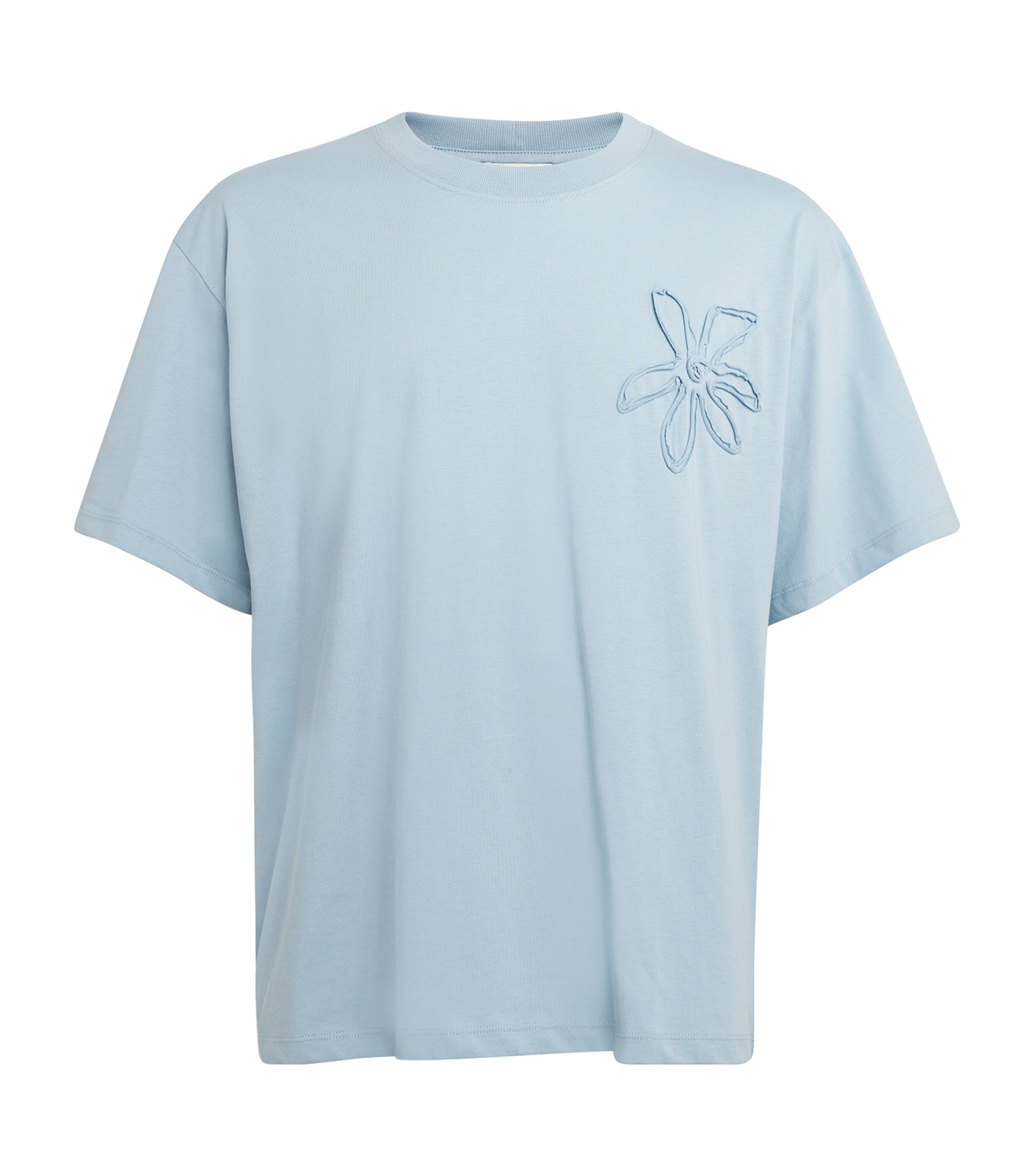 Shop Sandro Appliqué Flower T-shirt In Blue