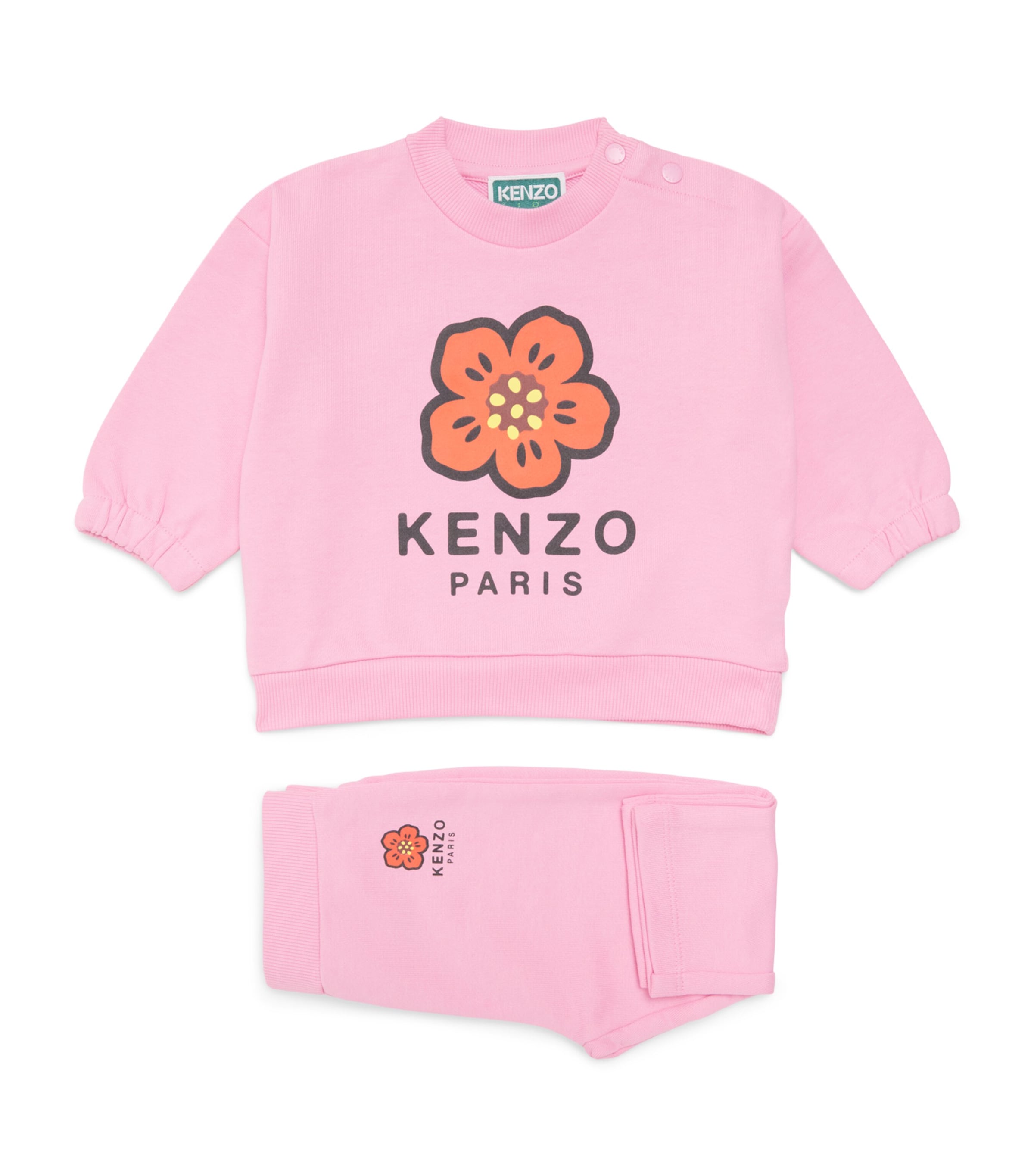 Kenzo Kids Cotton Flower Logo Tracksuit (6 Months-4 Years) Image 1