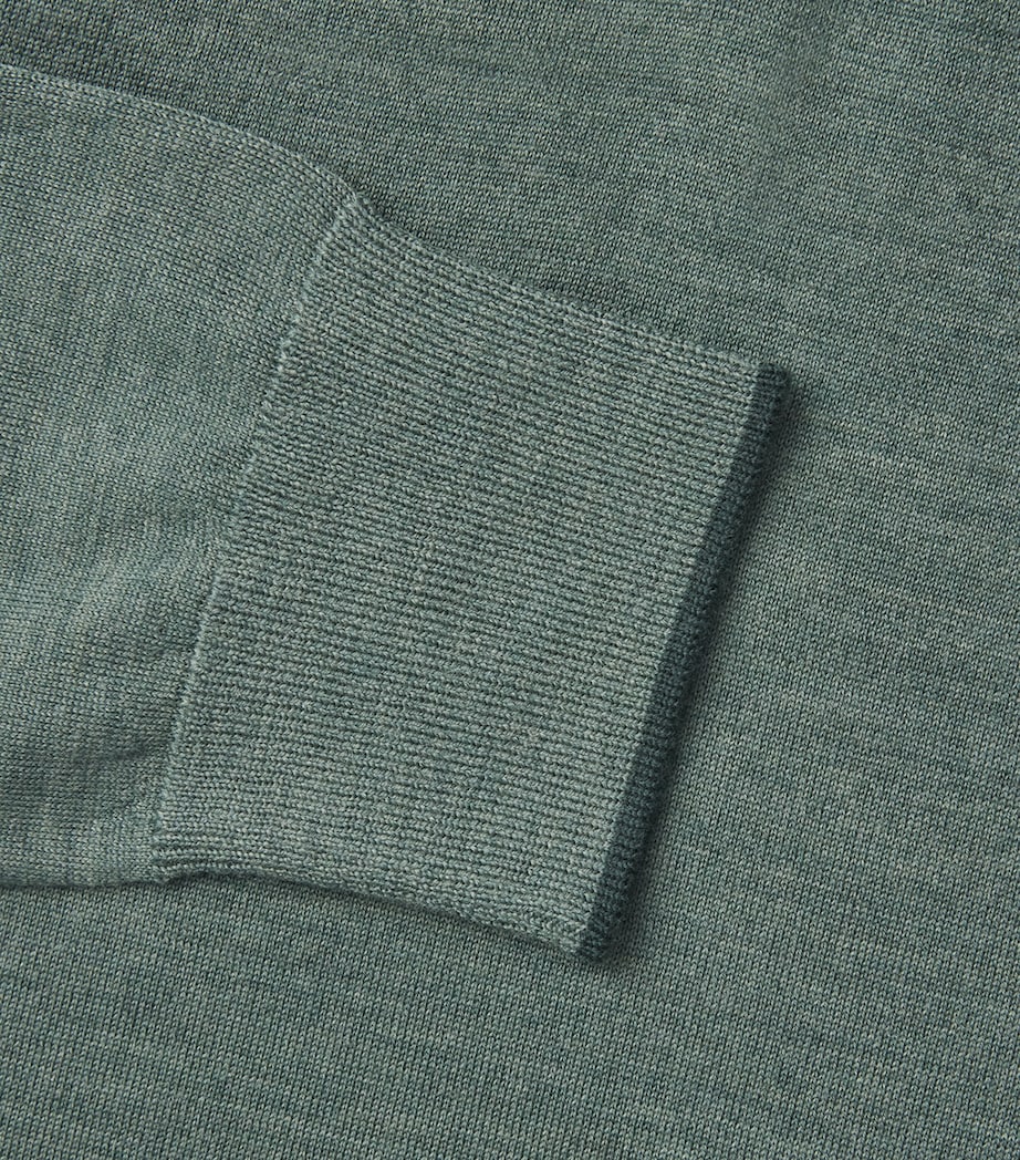 Fioroni Cashmere Mens Virgin Wool Long-Sleeve Polo Shirt Image 6