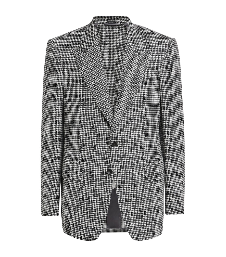 TOM FORD Mens Wool-Blend Houndstooth Shelton Blazer Nwa Image 1