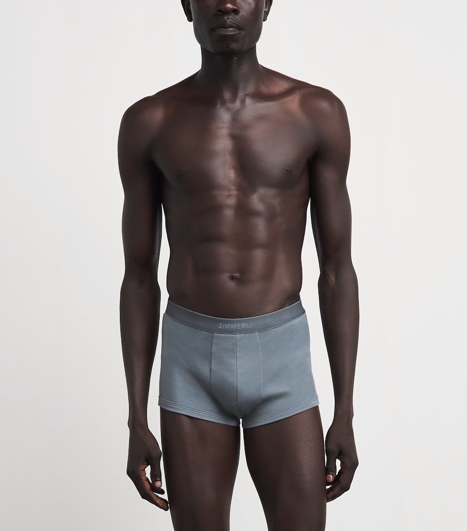 Zimmerli Mens Sea Island Cotton Boxer Briefs Light Slate Image 2