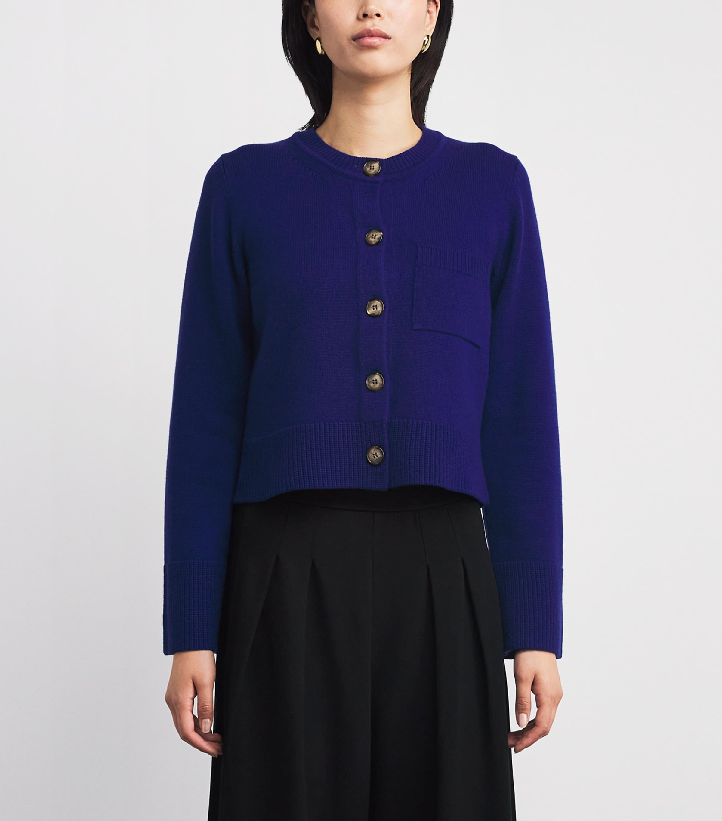 Merino Wool-Cashmere Cardigan JEWEL BLUE Image 3