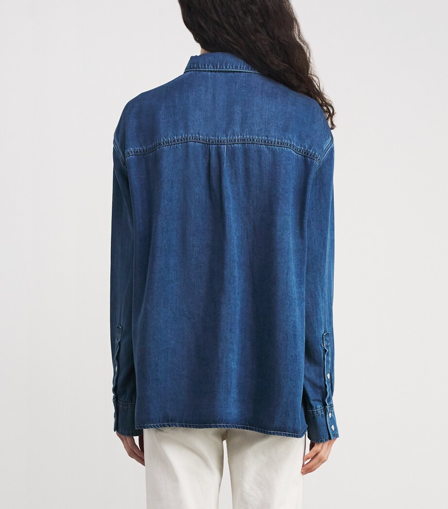 7 For All Mankind Womens Denim Shirt Boreal Image 6
