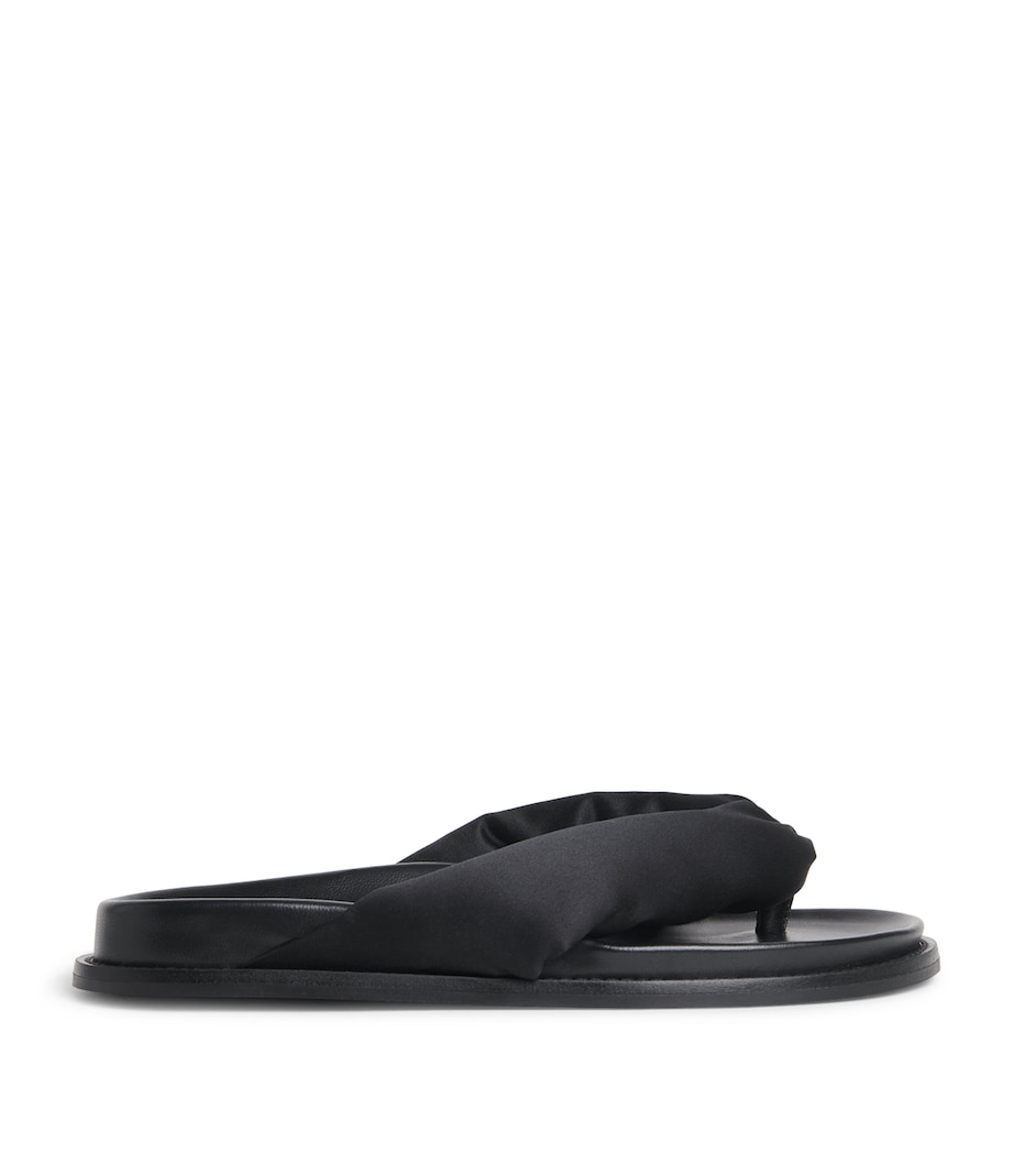 CAMILLA AND MARC Leather-Satin Nina Flip Flops Dblk Black Image 1
