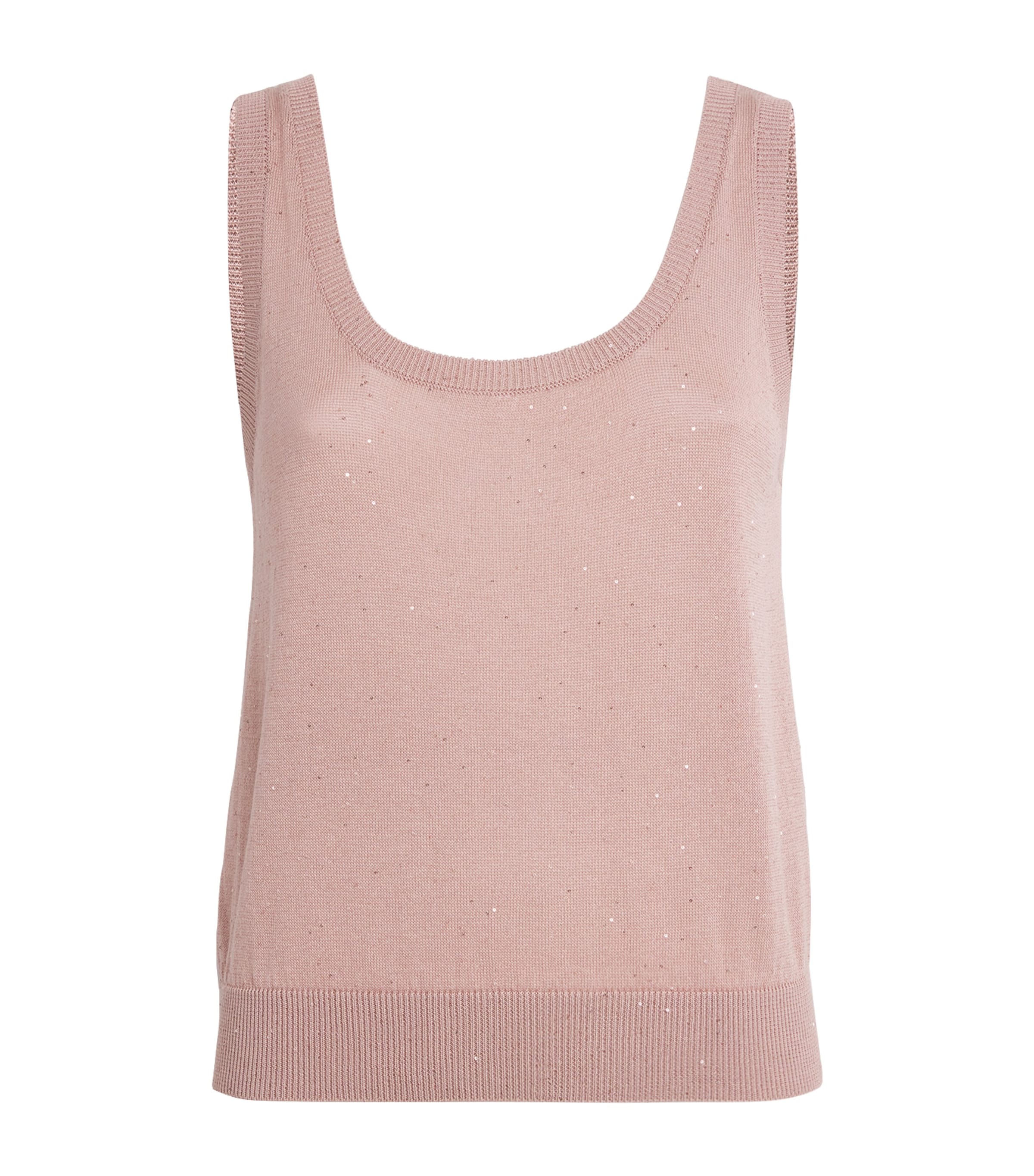 Eleventy Silk-blend Sequin-embellished Sweater Vest In Pink