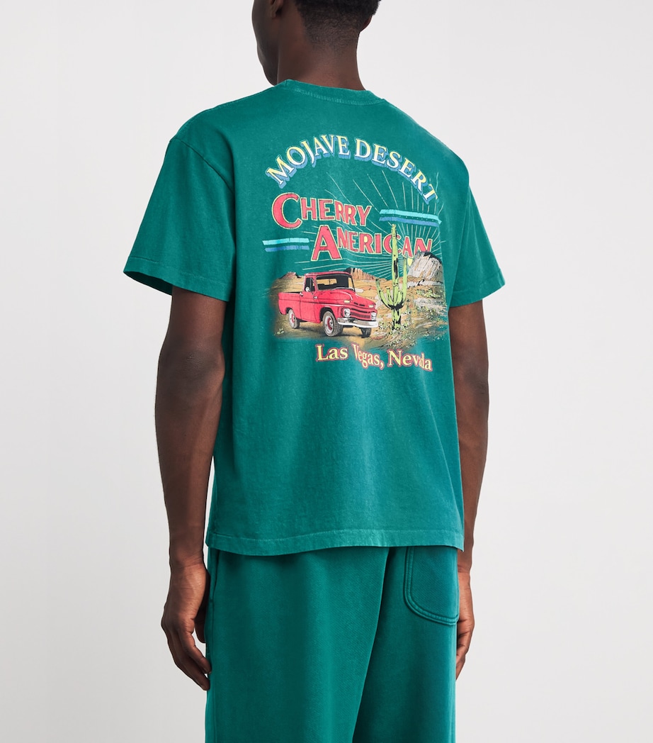 Cotton Mojave Desert Print T-Shirt TEAL Image 4