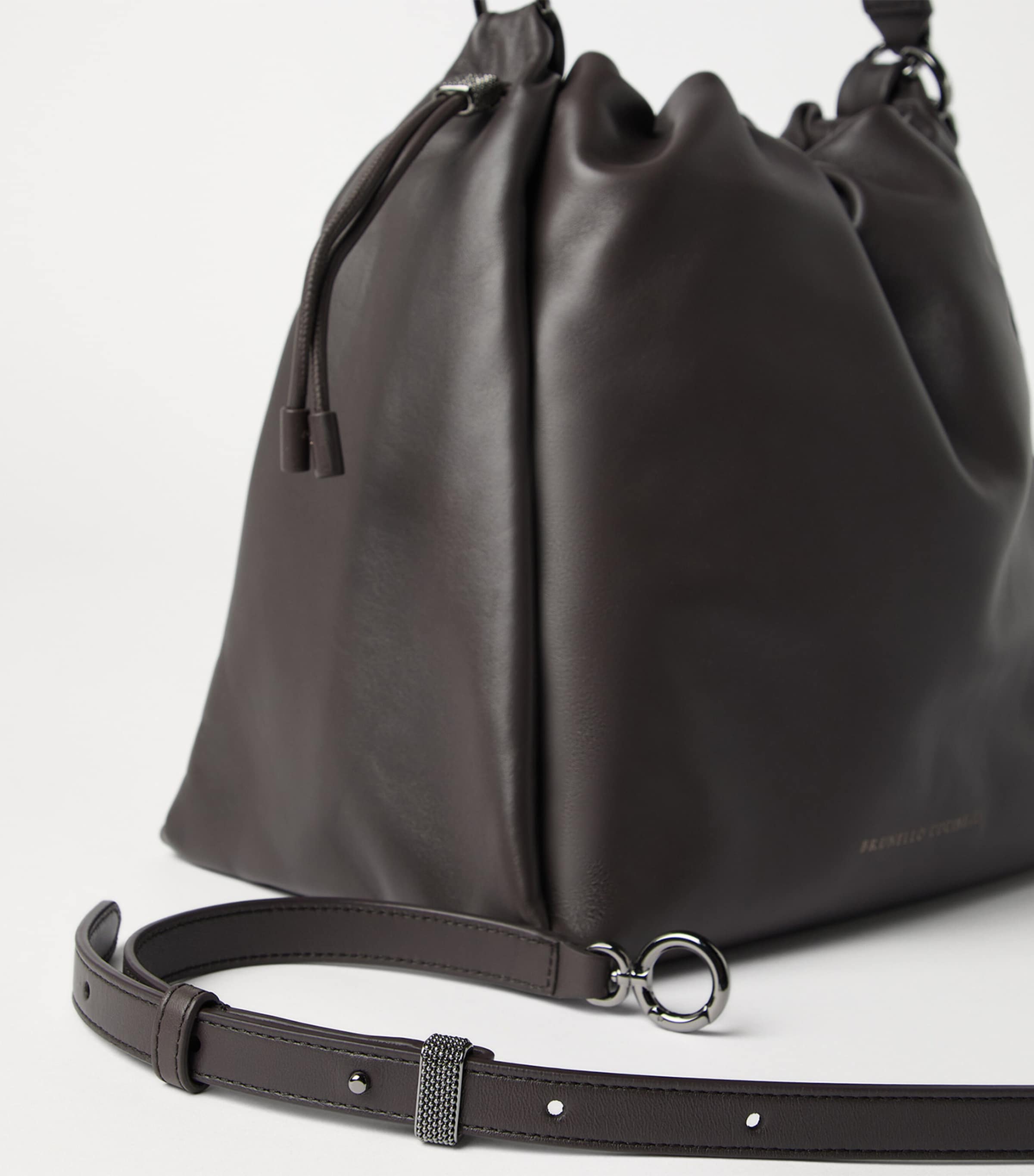Medium Leather Mellow Bucket Bag C8279 Image 3