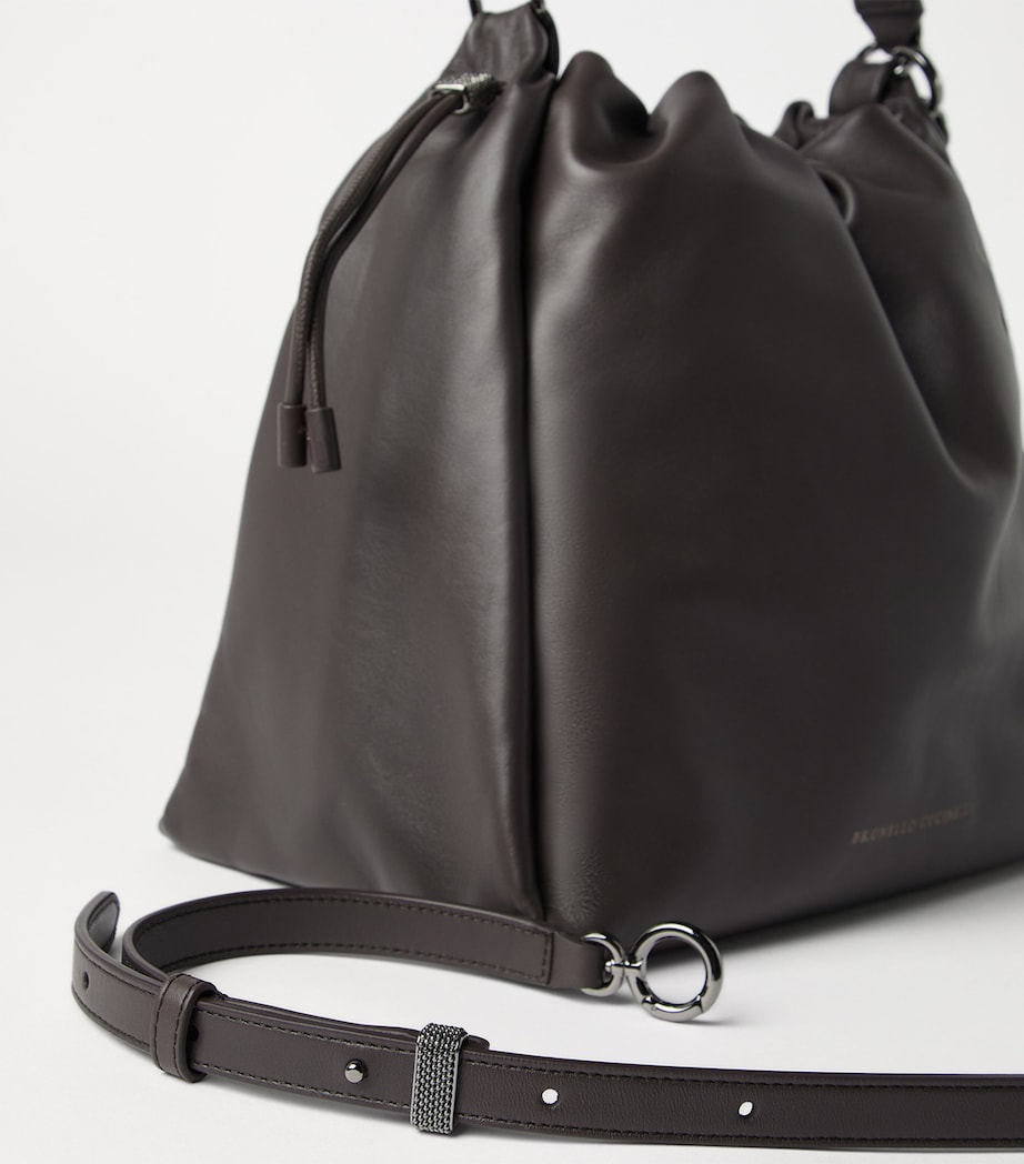 Medium Leather Mellow Bucket Bag C8279 Image 3