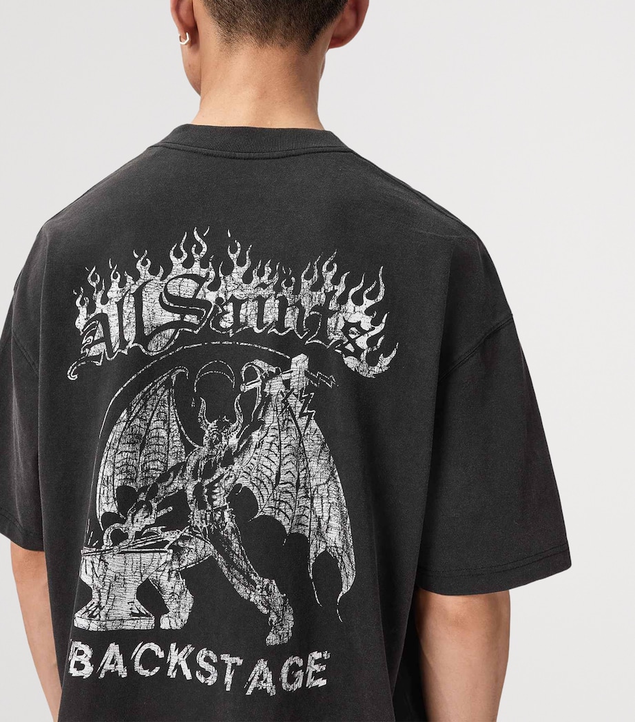 AllSaints Mens Organic Cotton Repeat T-Shirt Washed Black Image 6
