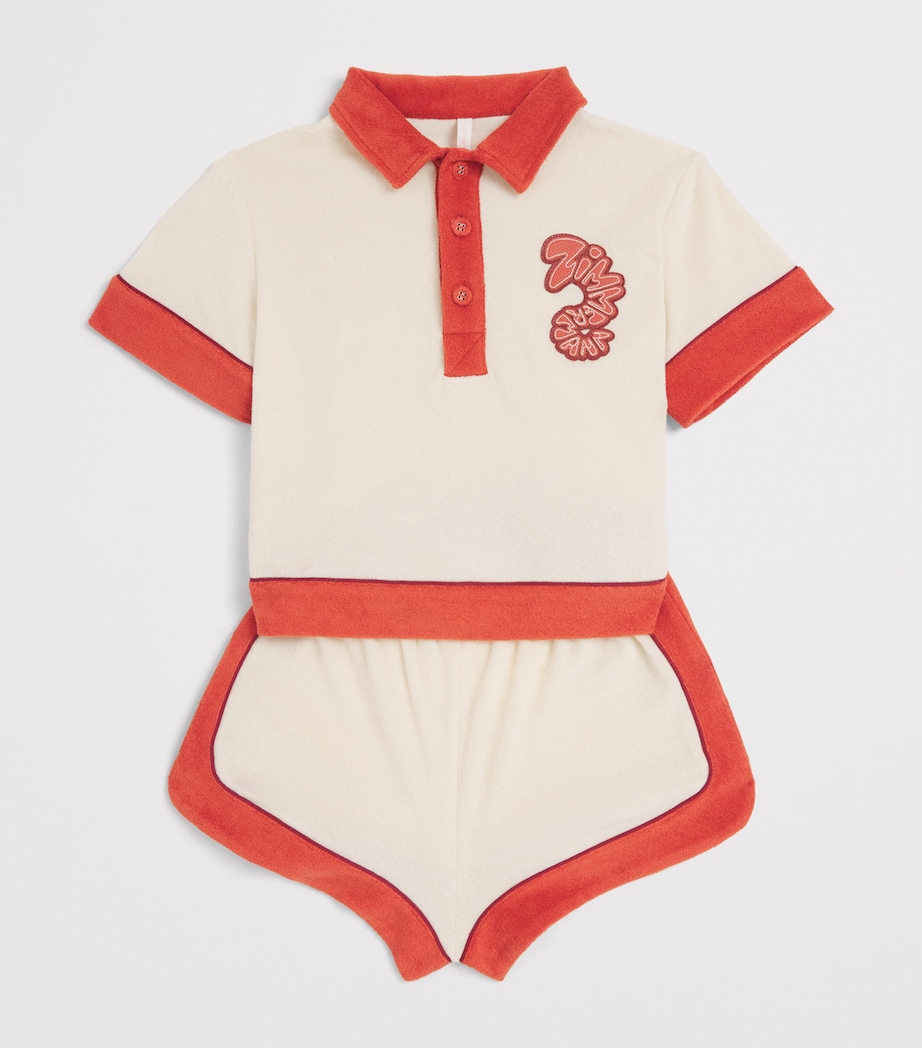 Zimmermann Kids Mahon Polo Shirt (2-12 Years) Cream Image 3