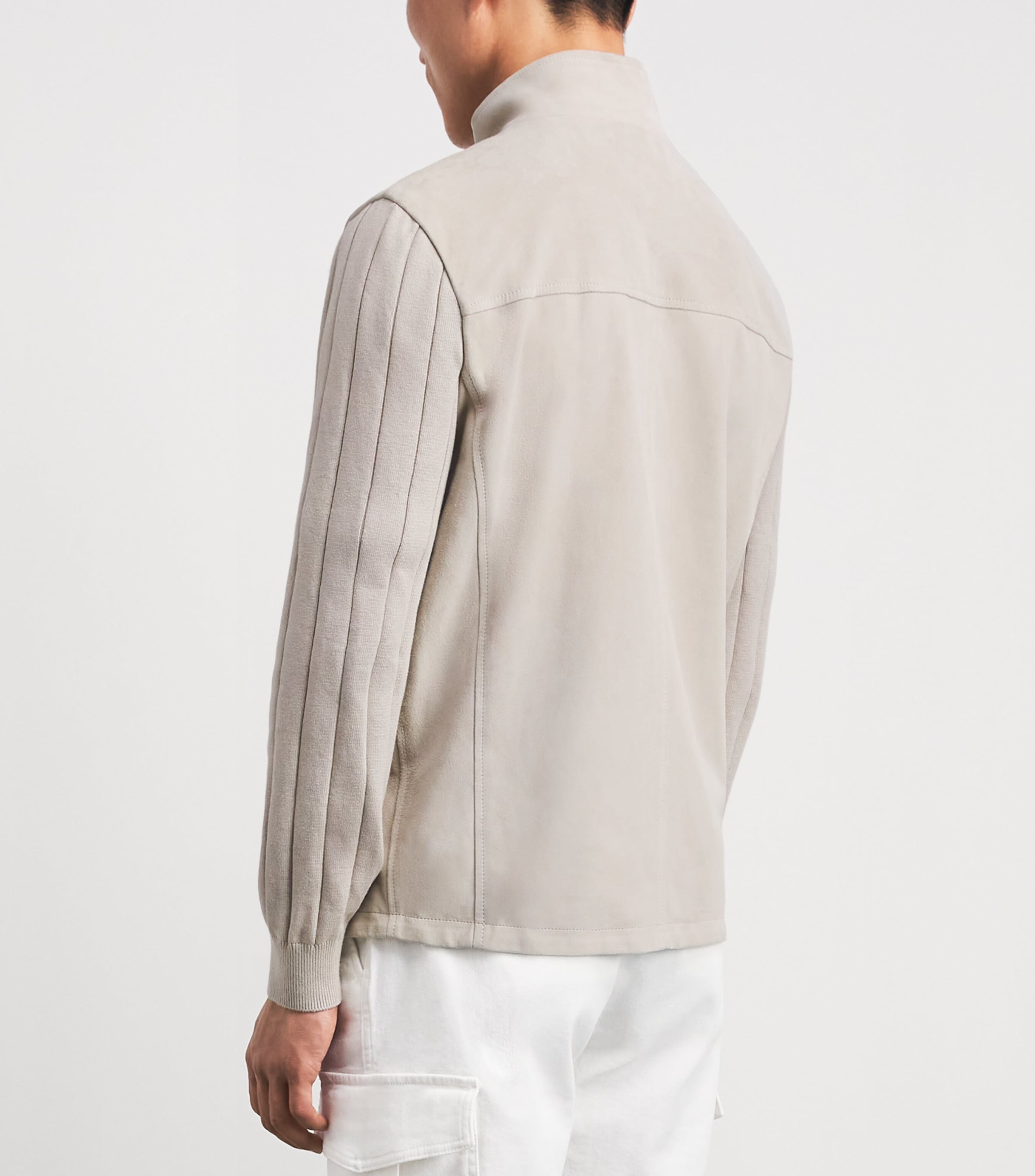 Eleventy Mens Suede Bomber Jacket Sabbia E Sabbia Image 5