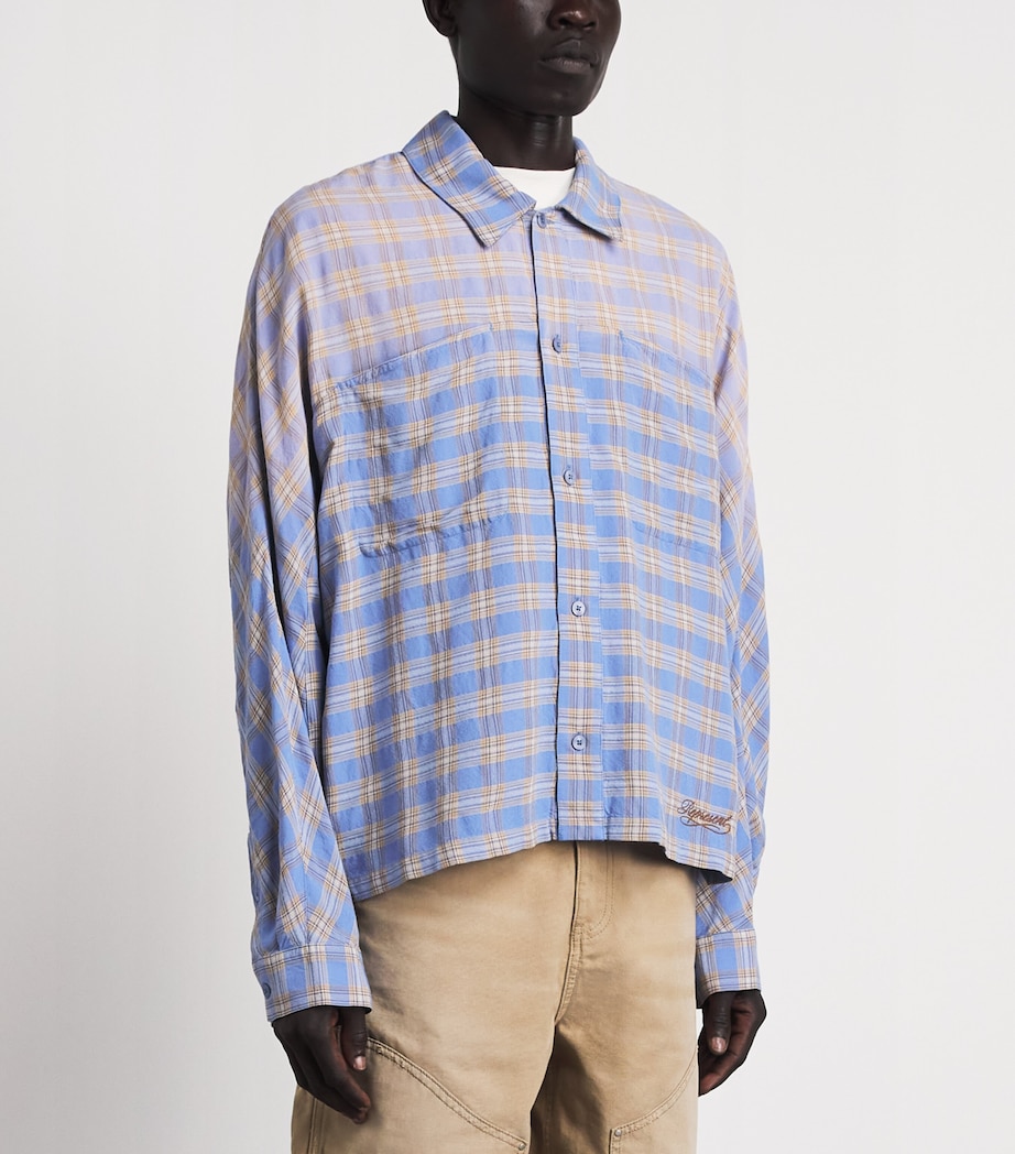 Represent Mens Santa Monica Flannel Shirt Drift Blue Image 4