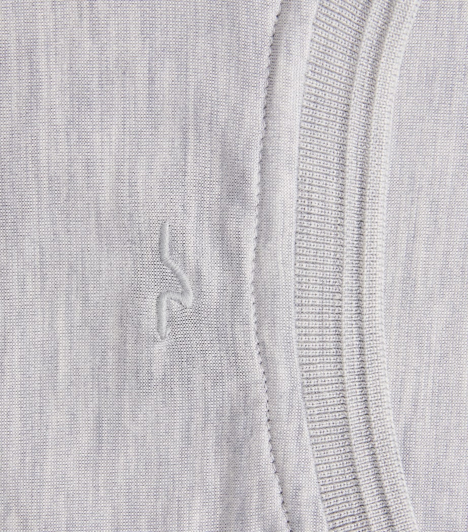 Paul & Shark Mens Cotton-Silk Stripe T-Shirt Light Grey Image 6