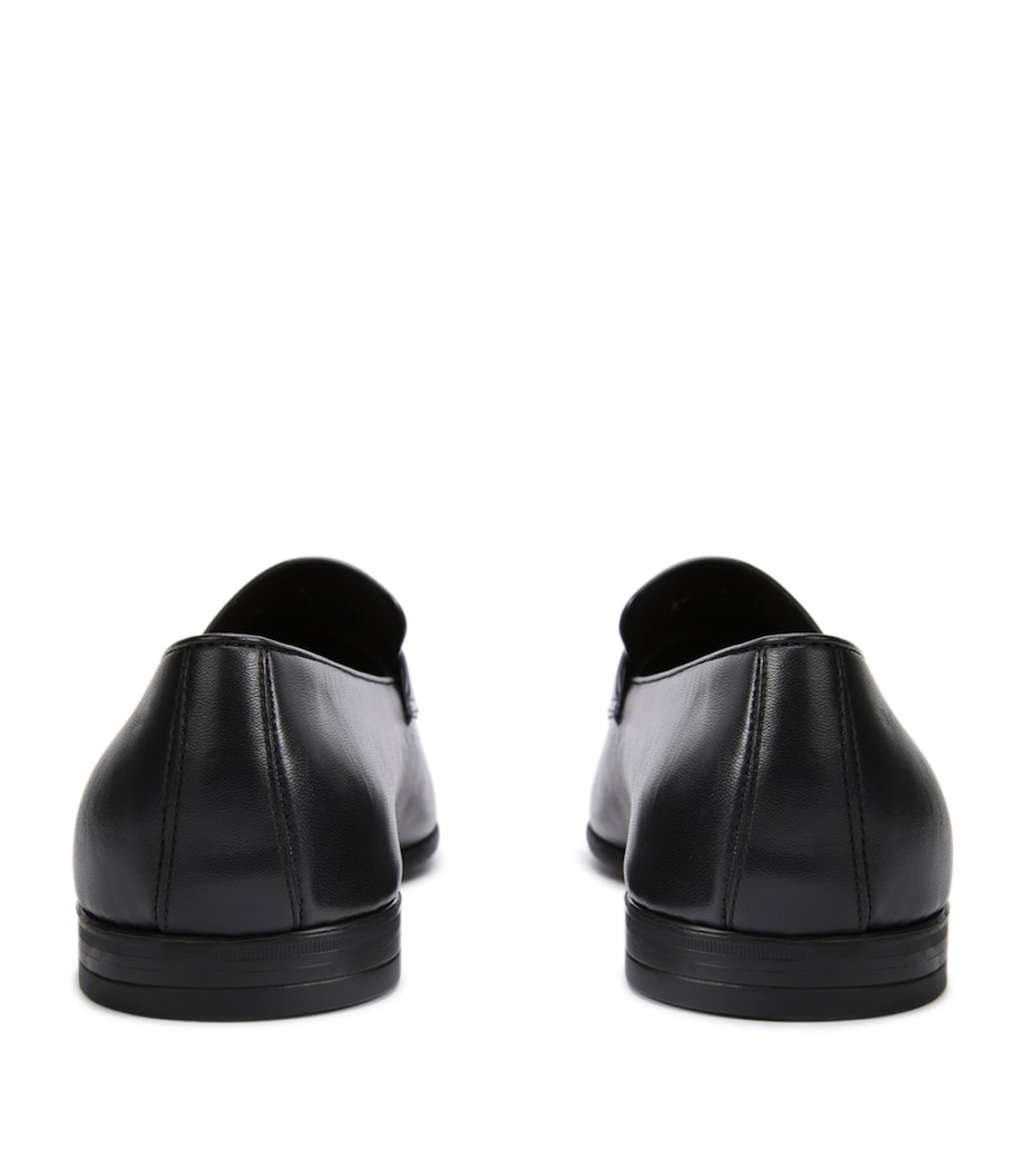 Leather Asola Penny Loafers NAVY Image 2