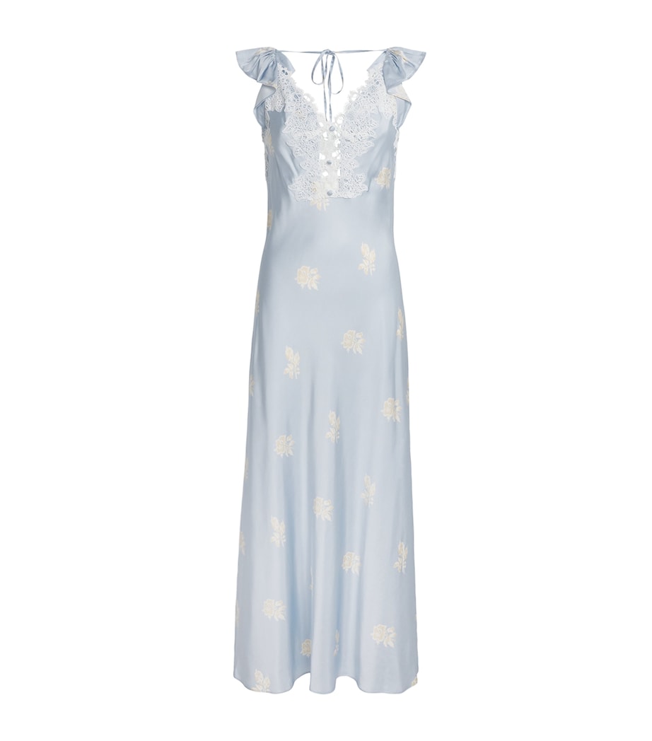 Claudie Pierlot Womens Satin Floral Print Maxi Dress Light Print Image 1