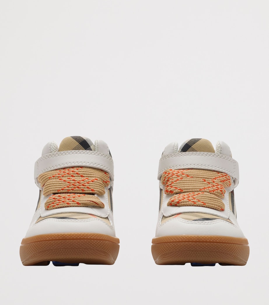 Leather Check High-Top Sneakers SAND IP CHECK Image 3