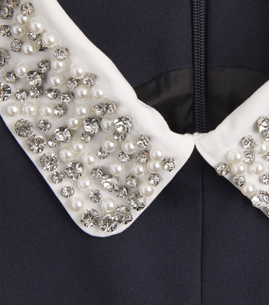 Maje Womens Embellished Collar Mini Dress Navy Image 6