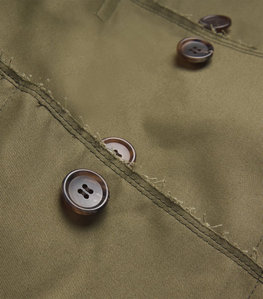 Wool-Blend Layered Overcoat KHAKI X KHAKI Image 5