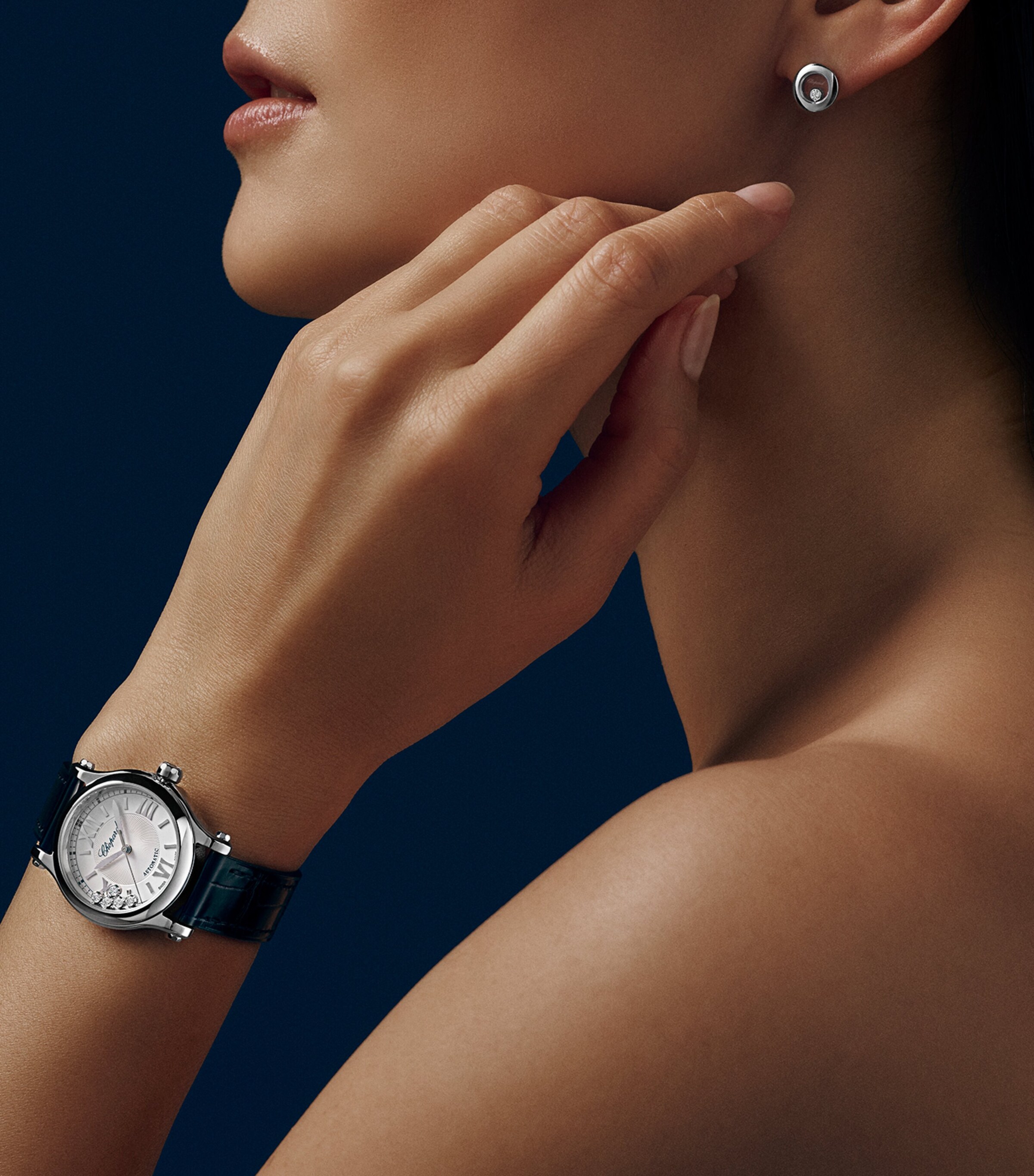 Stainless Steel and Diamond Happy Sport Watch 30mm STAINLESS STEEL Image 9