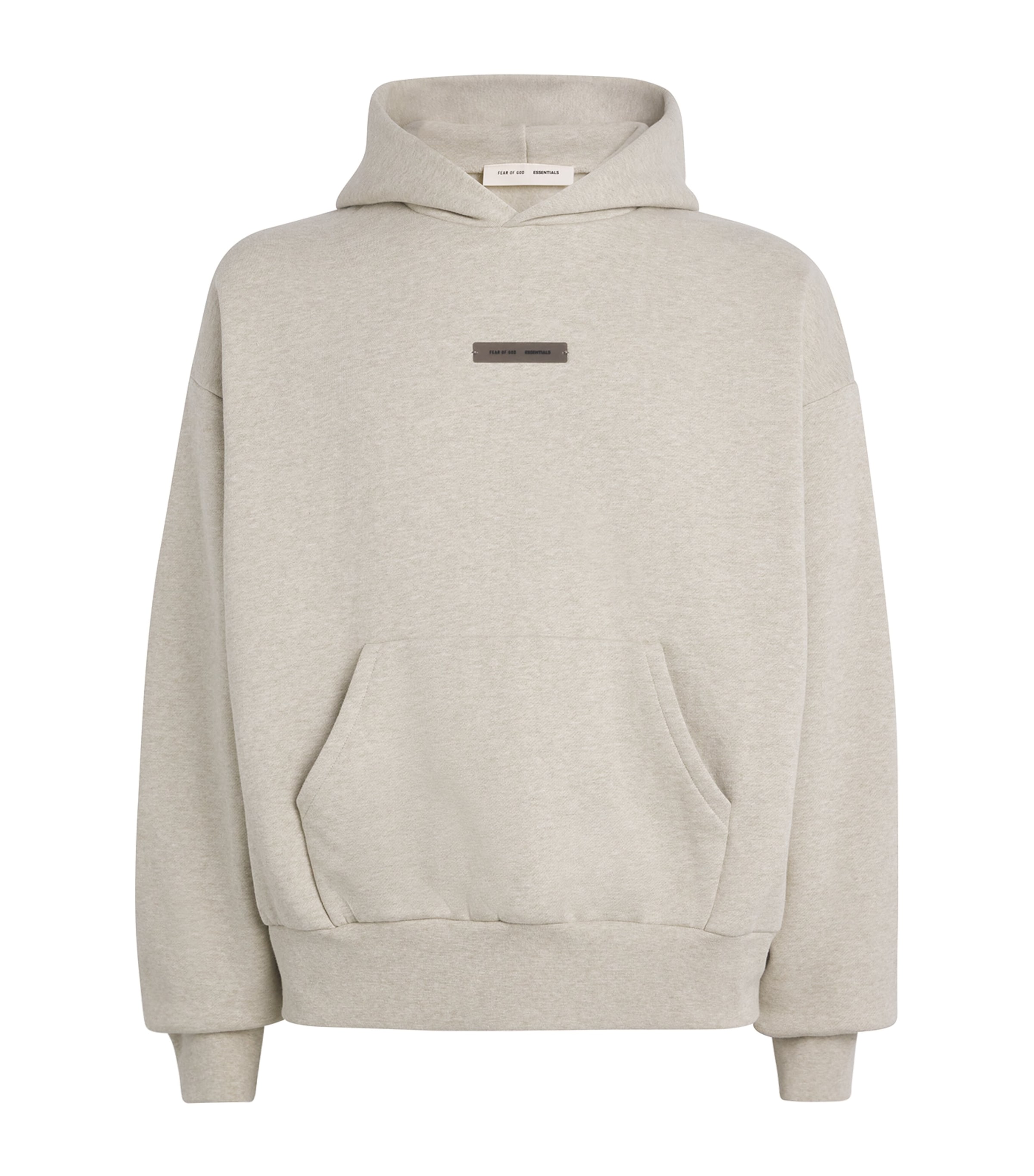 Essentials Cotton-blend Logo Hoodie In Gray