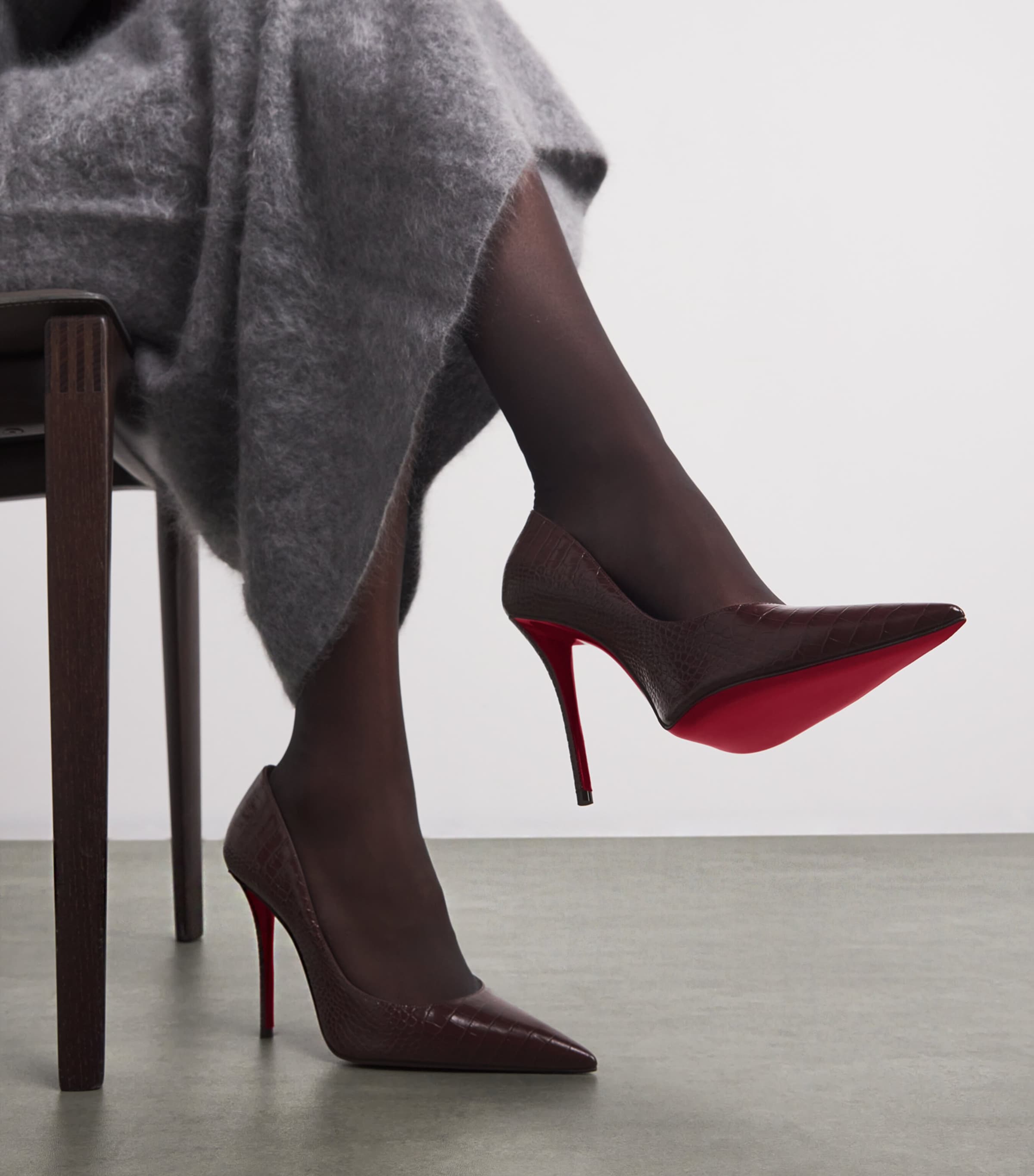 Christian Louboutin Red Miss Z Alligator-Embossed Leather