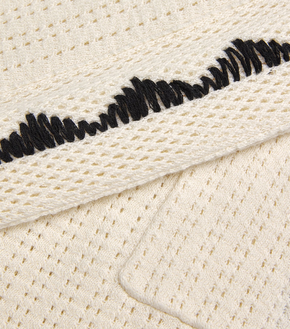 COMMAS Mens Cotton-Hemp Crochet Shorts White Image 6