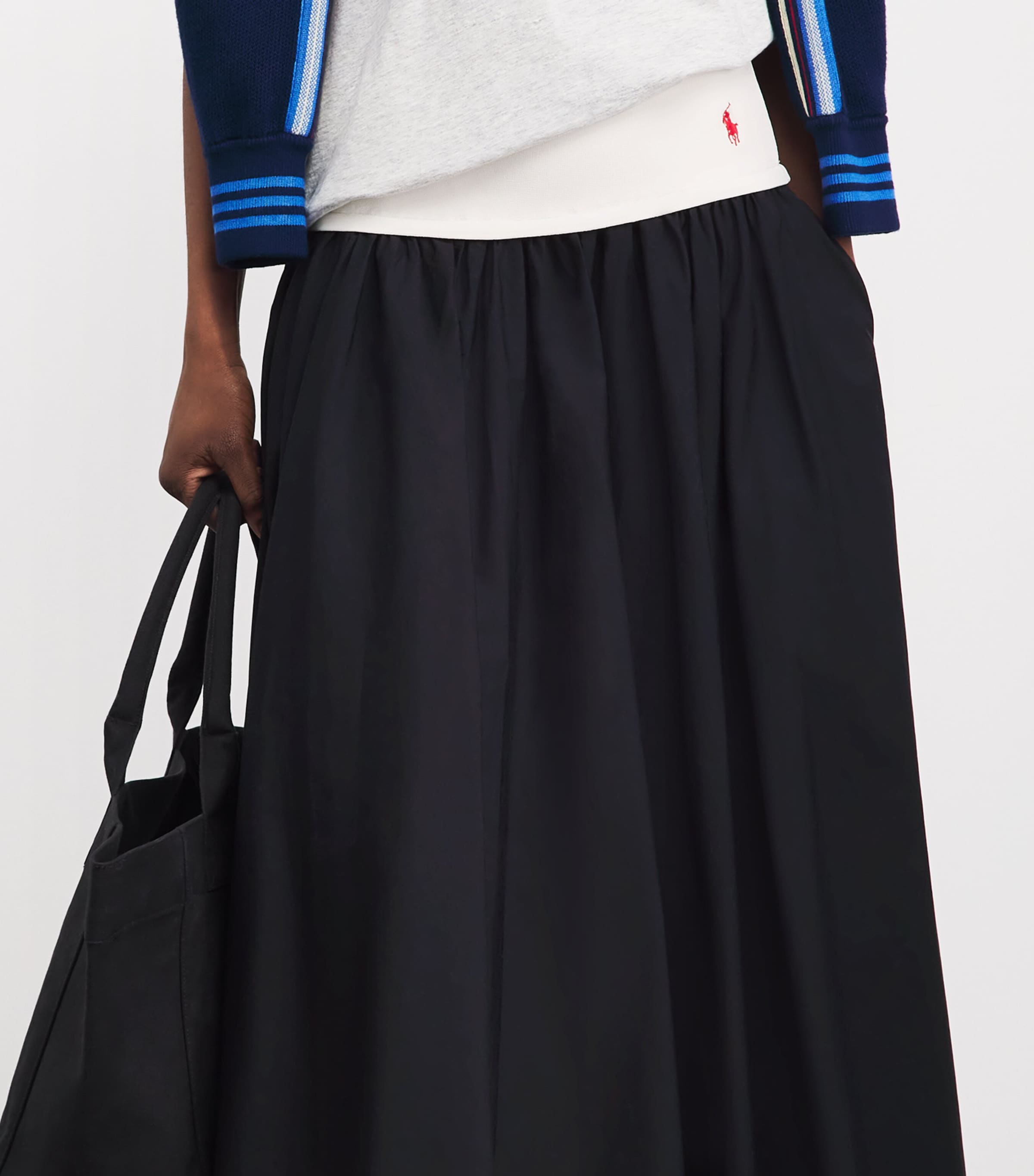 Polo Ralph Lauren Womens A-Line Maxi Skirt Atlantic Image 3