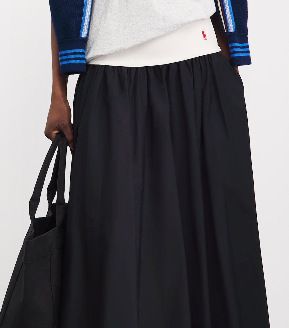 Polo Ralph Lauren Womens A-Line Maxi Skirt Atlantic Image 3