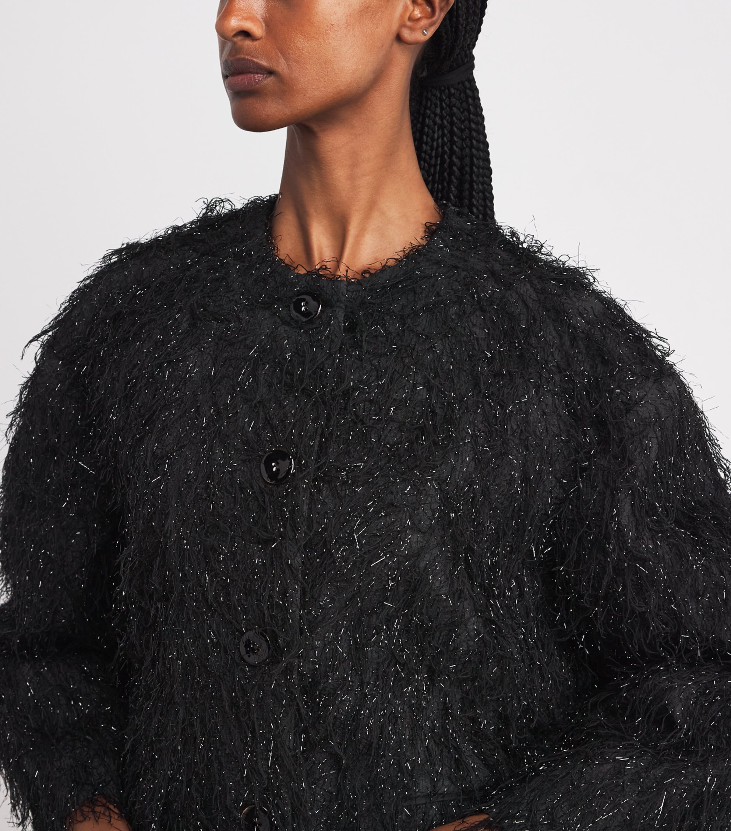 Fil Coupé Cropped Jacket BLACK Image 6