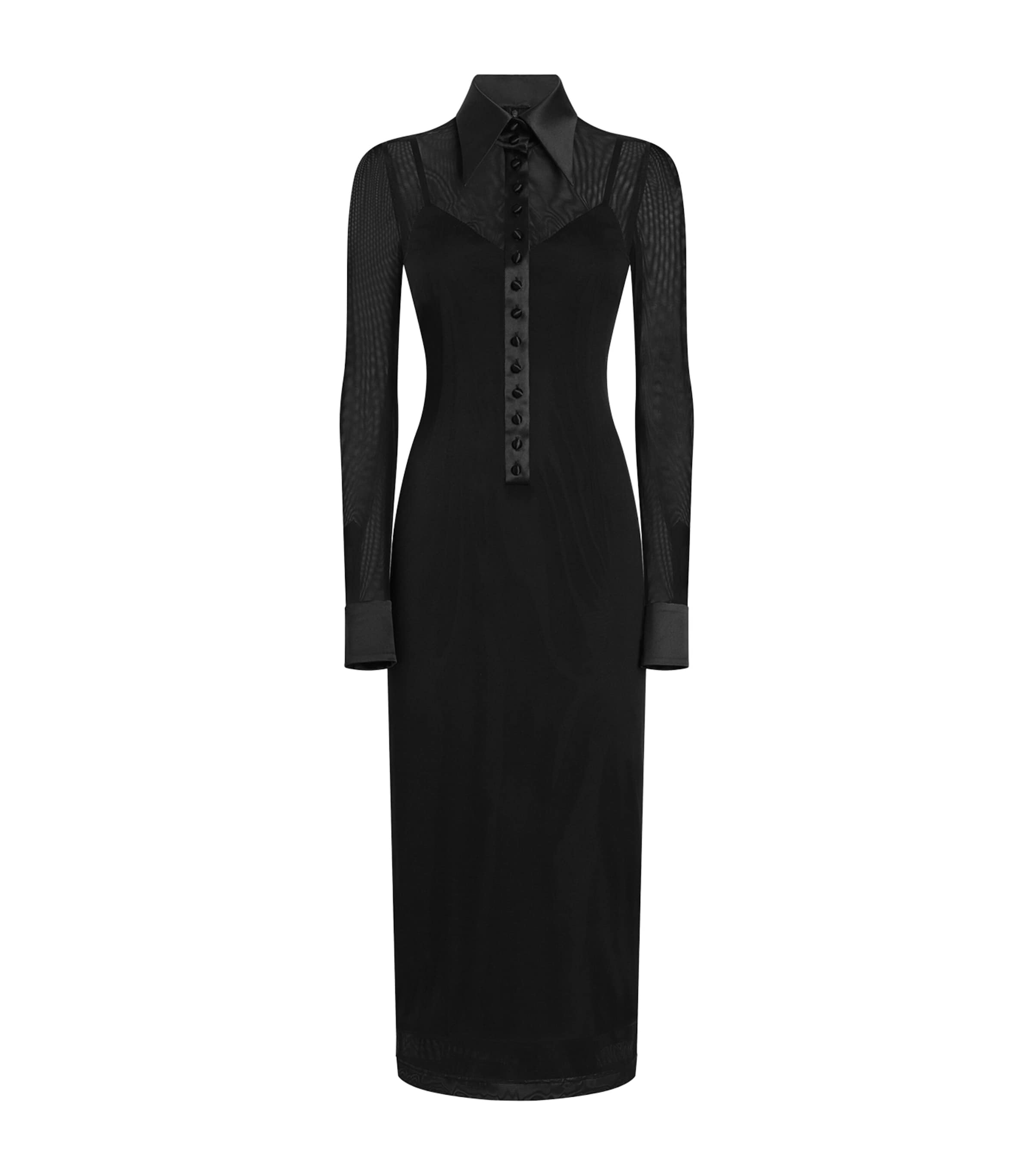 Dolce & Gabbana Tulle Midi Shirt Dress