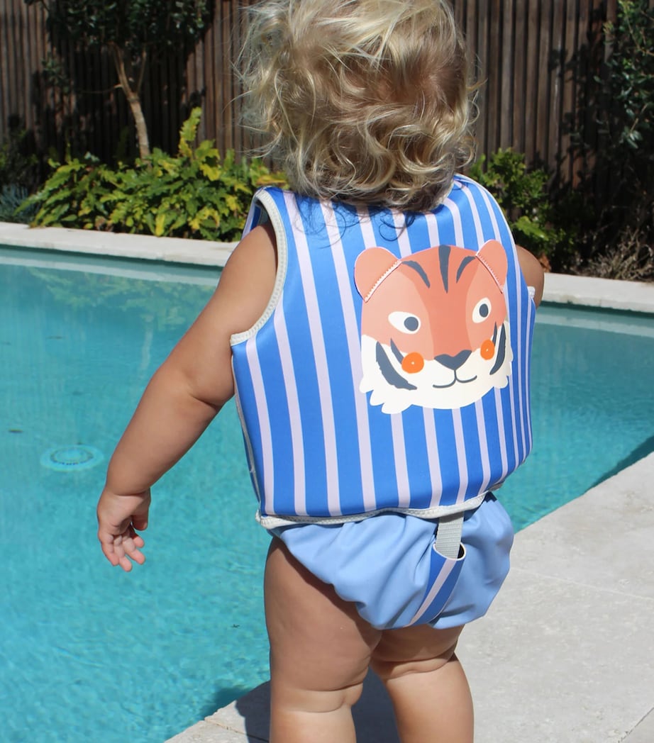Sunnylife Kids Tino the Tiger Swim Vest (12-24 Months) Blue Image 3