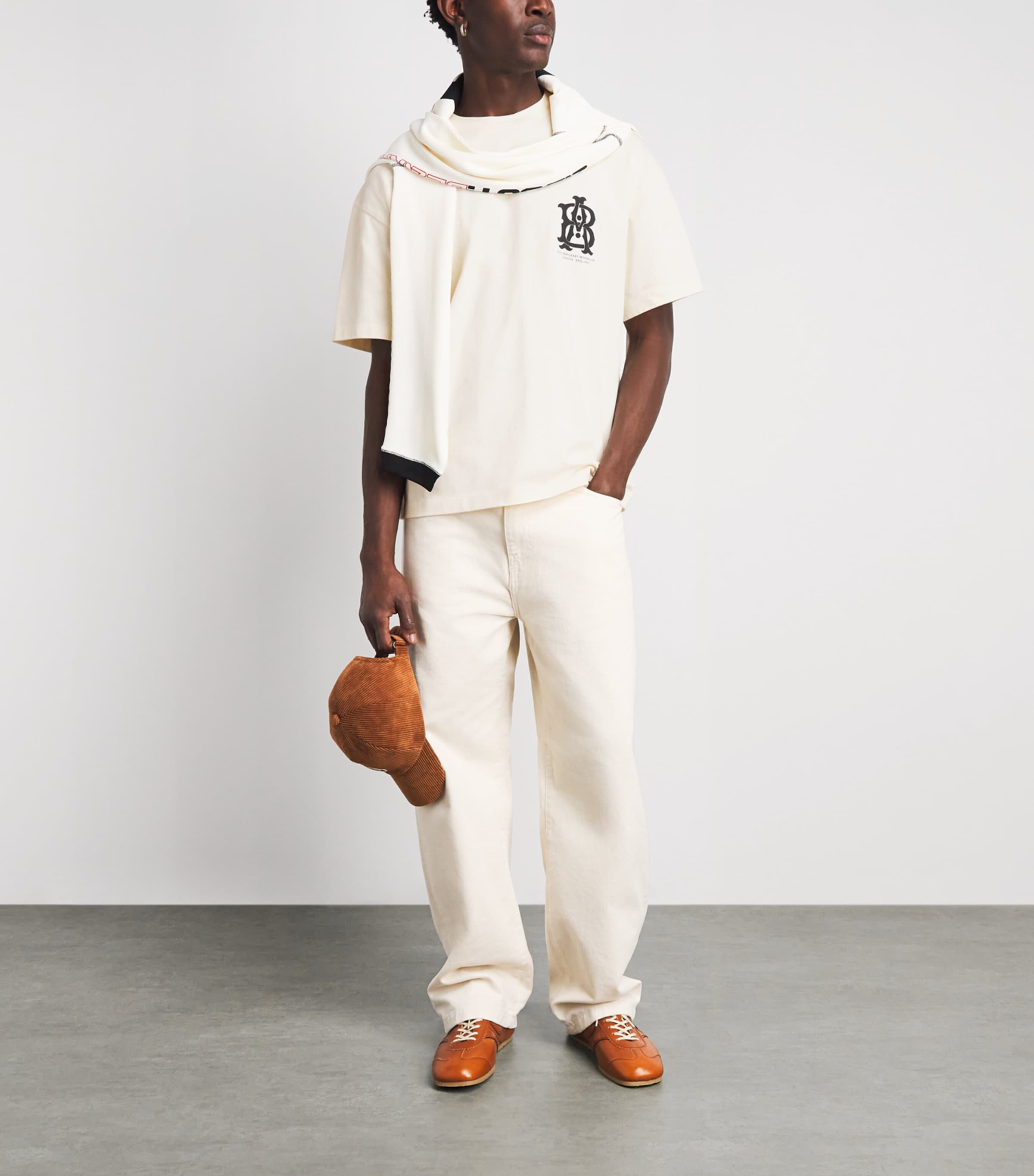 about:blank Mens Oversized Monogram T-Shirt Oat Image 2