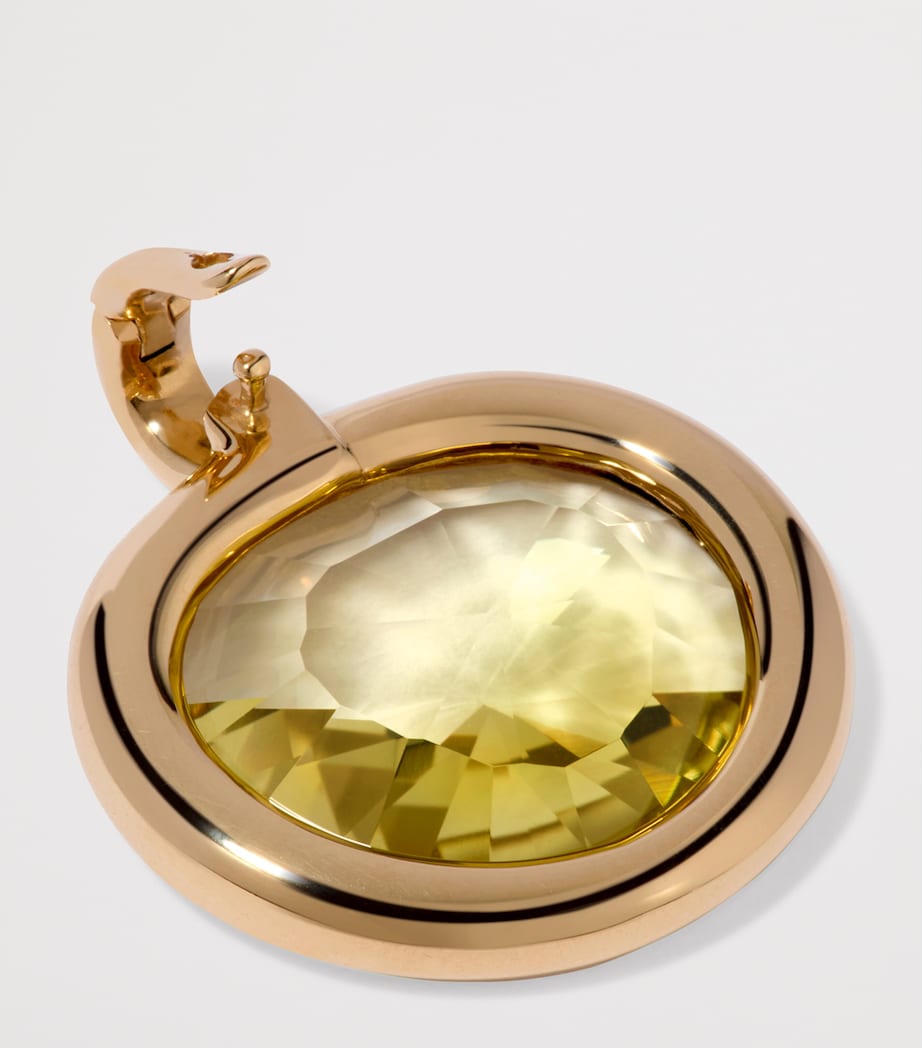 Yellow Gold and Olive Quartz Sweetie Pendant Charm YELLOW GOLD Image 3