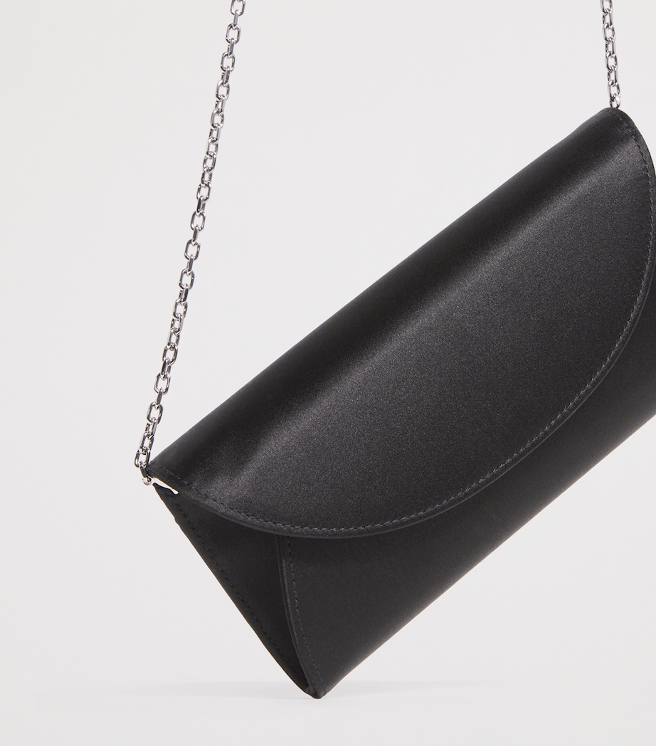 Satin Taylor Clutch Bag SBLAC BLACK Image 6