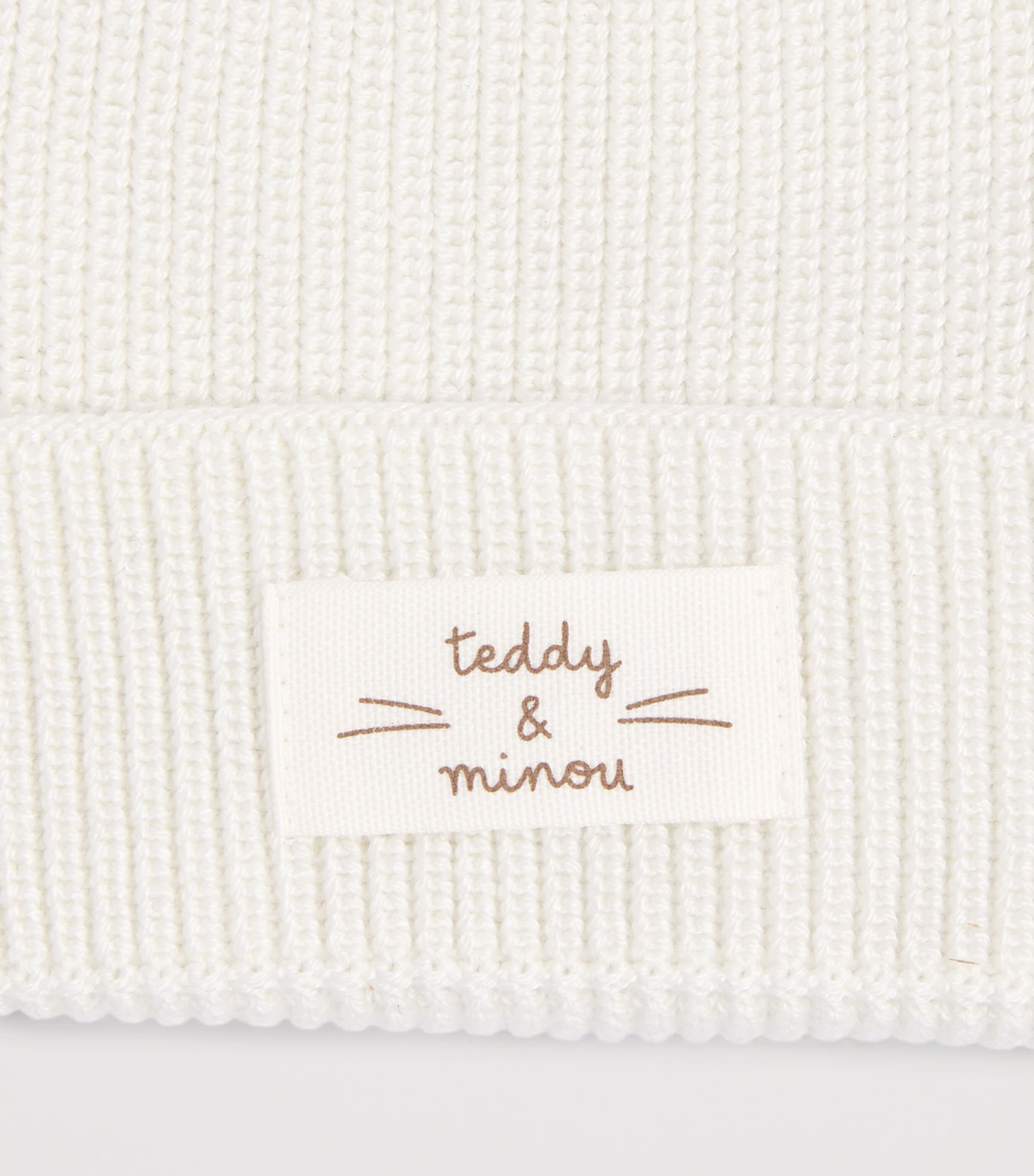 Teddy & Minou Knitted Beanie (1-24 Months) Milk Image 3