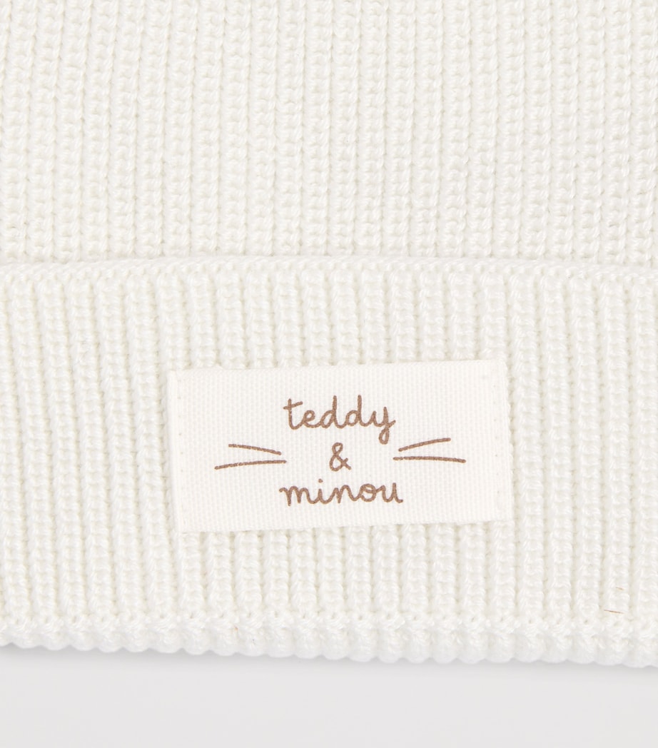 Teddy & Minou Knitted Beanie (1-24 Months) Milk Image 3