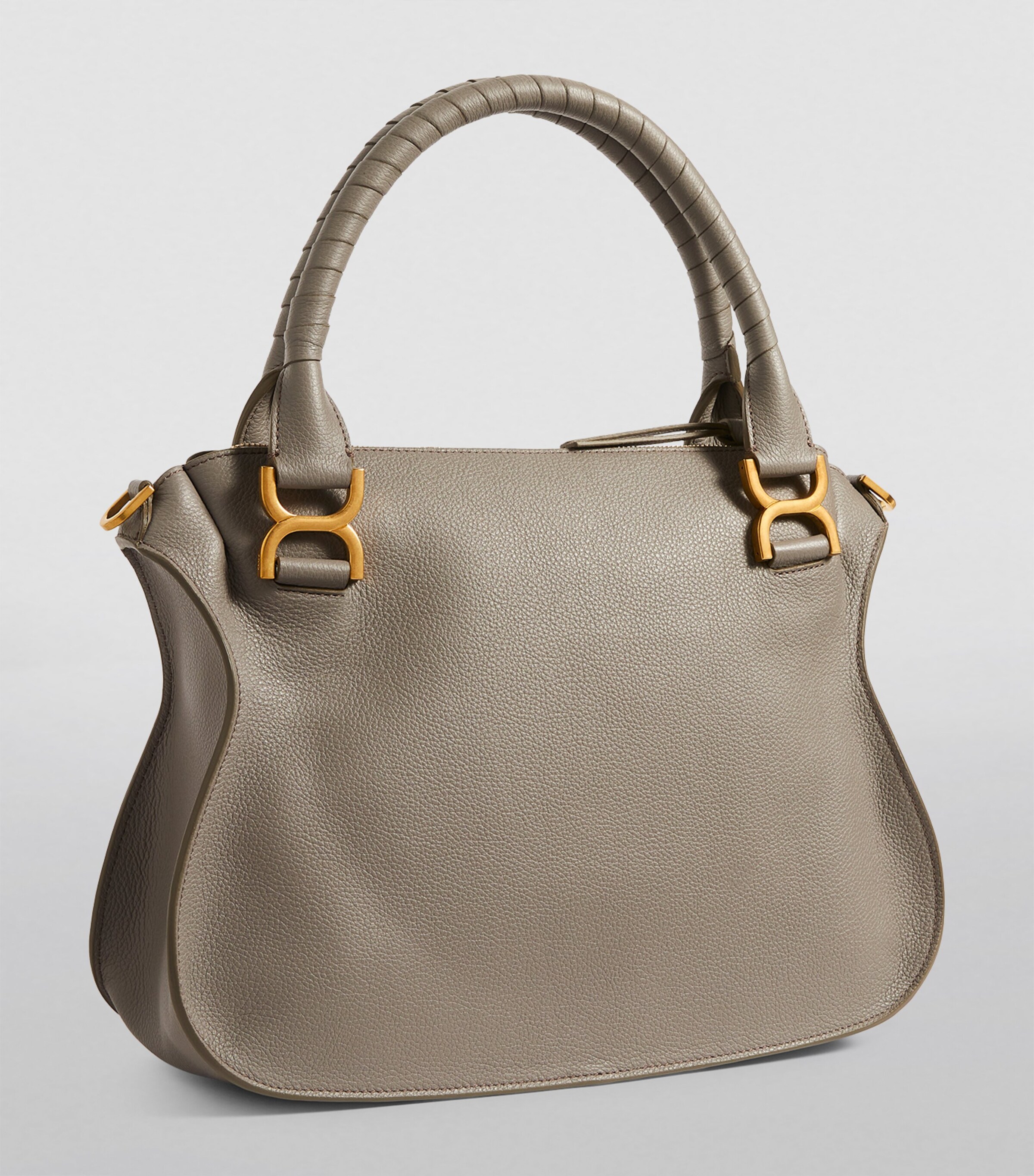 Chloé Leather Marcie Top-Handle Bag Cashmere Grey Image 2