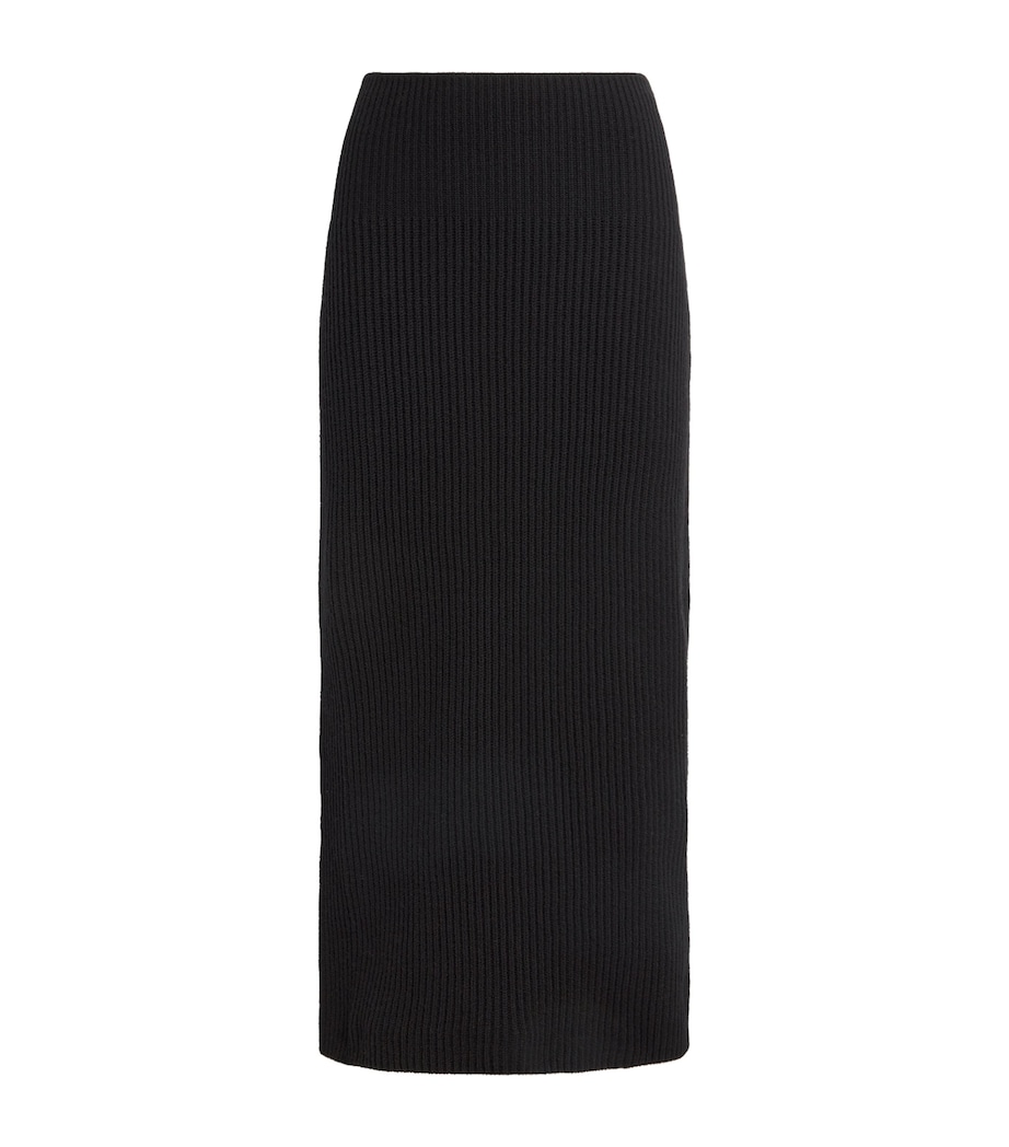 Cashmere High-Waist Asina Midi Skirt 1000 BLACK Image 1