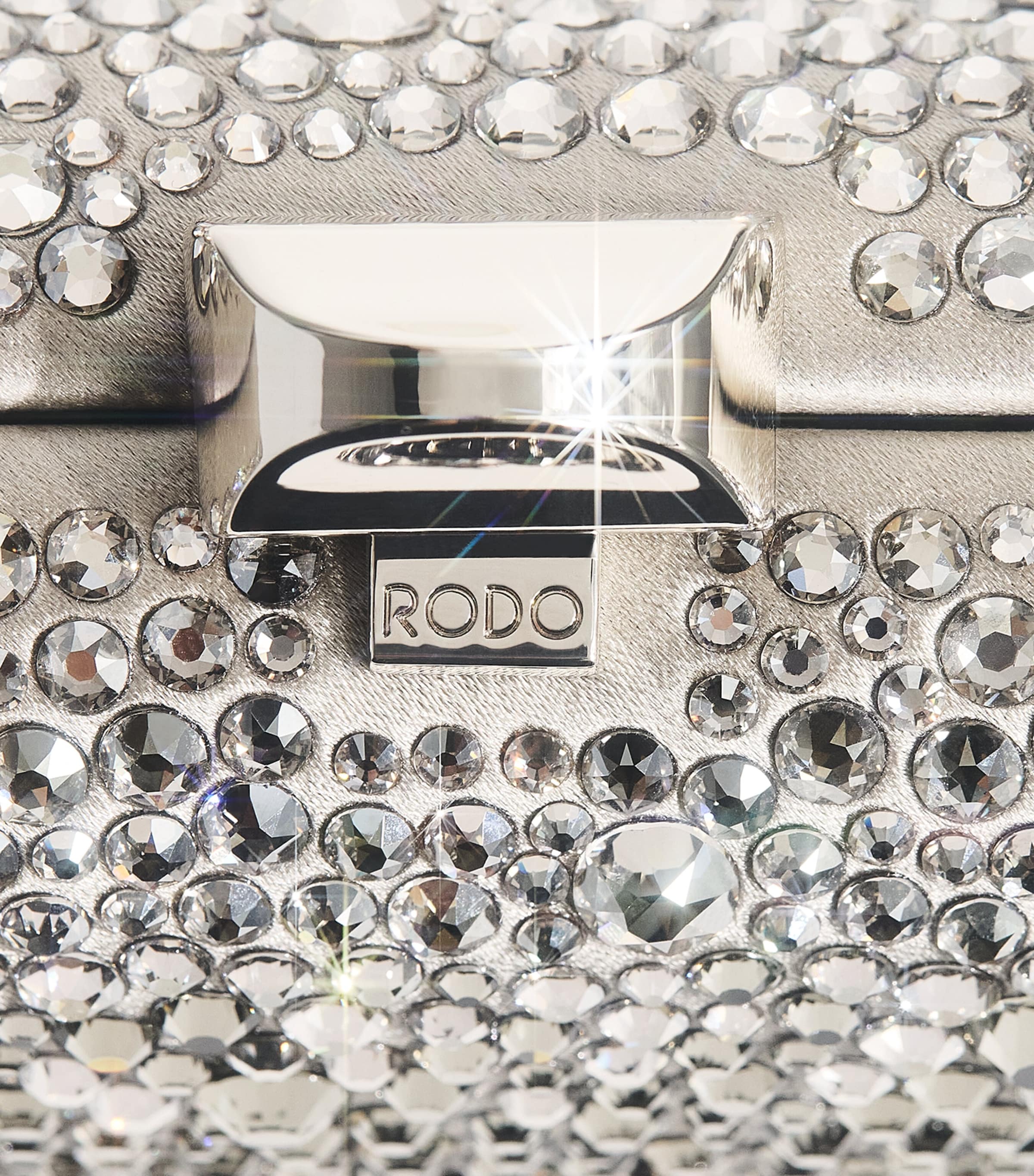 Satin Embellished Clutch Bag 0096 GREY SATIN Image 6