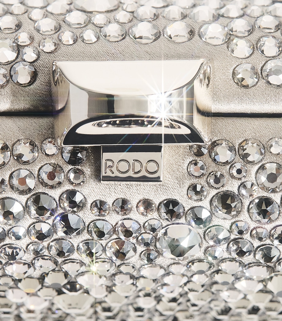 Satin Embellished Clutch Bag 0096 GREY SATIN Image 6