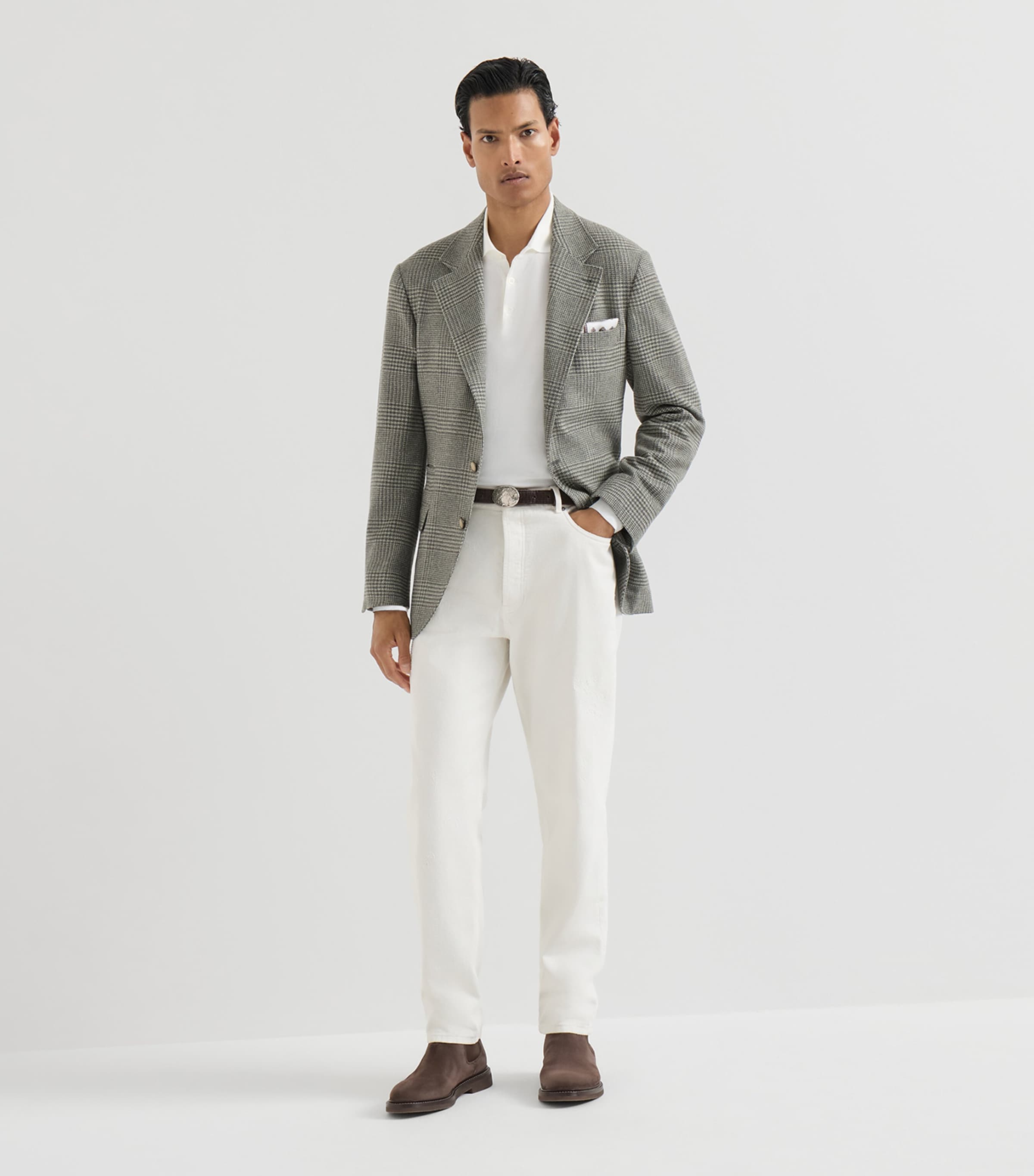 Brunello Cucinelli Mens Cotton Polo Sweater Image 2