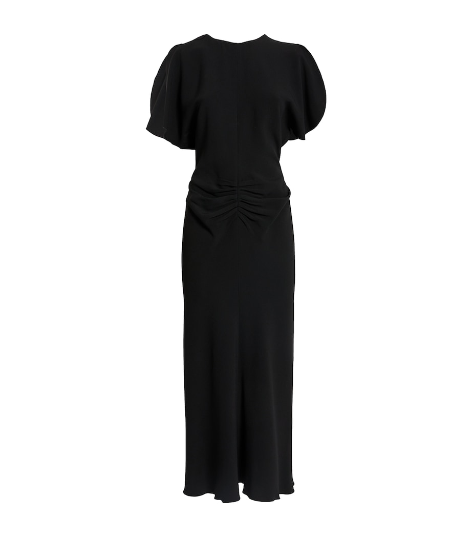 Gathered Midi Dress BLACK Image 1