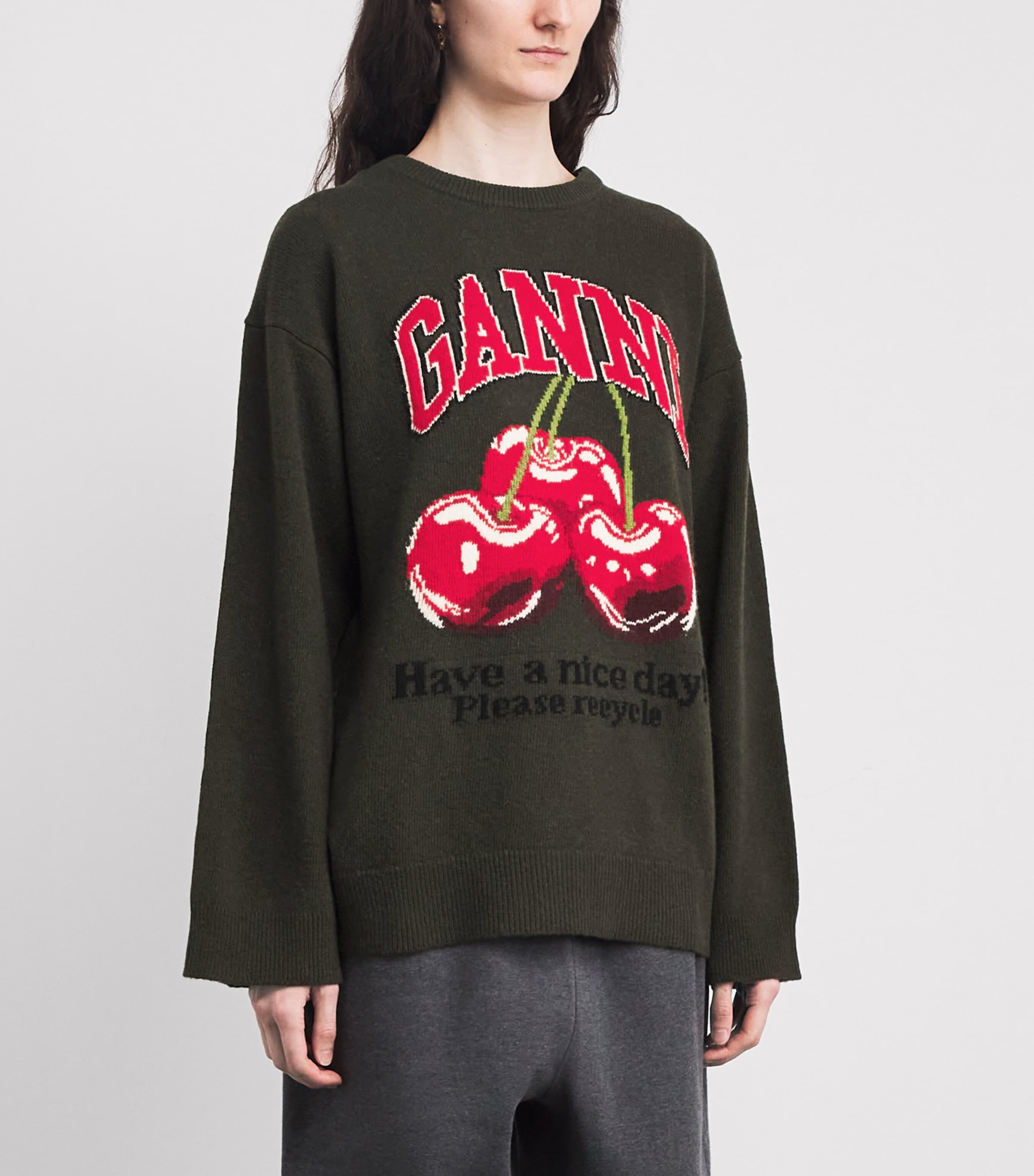 Wool-Blend Oversized Cherry Sweater 861 KALAMATA Image 3