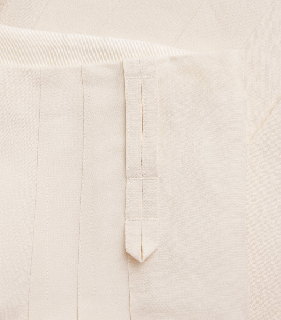 Tory Burch Womens Pleated Midi Skirt Cream Image 6