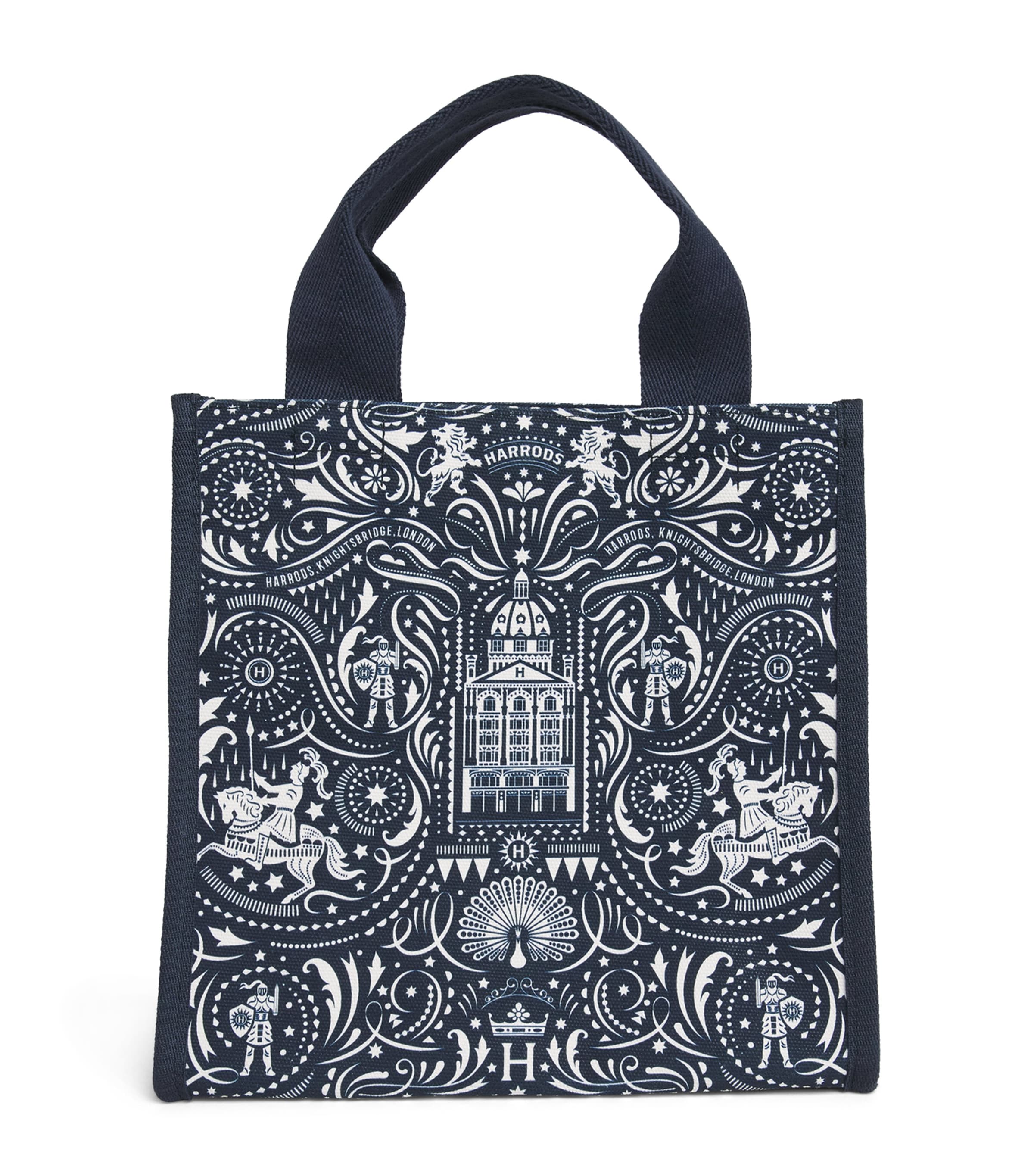 Harrods Small Knights of Brompton Tote Bag Multi Print Image 1