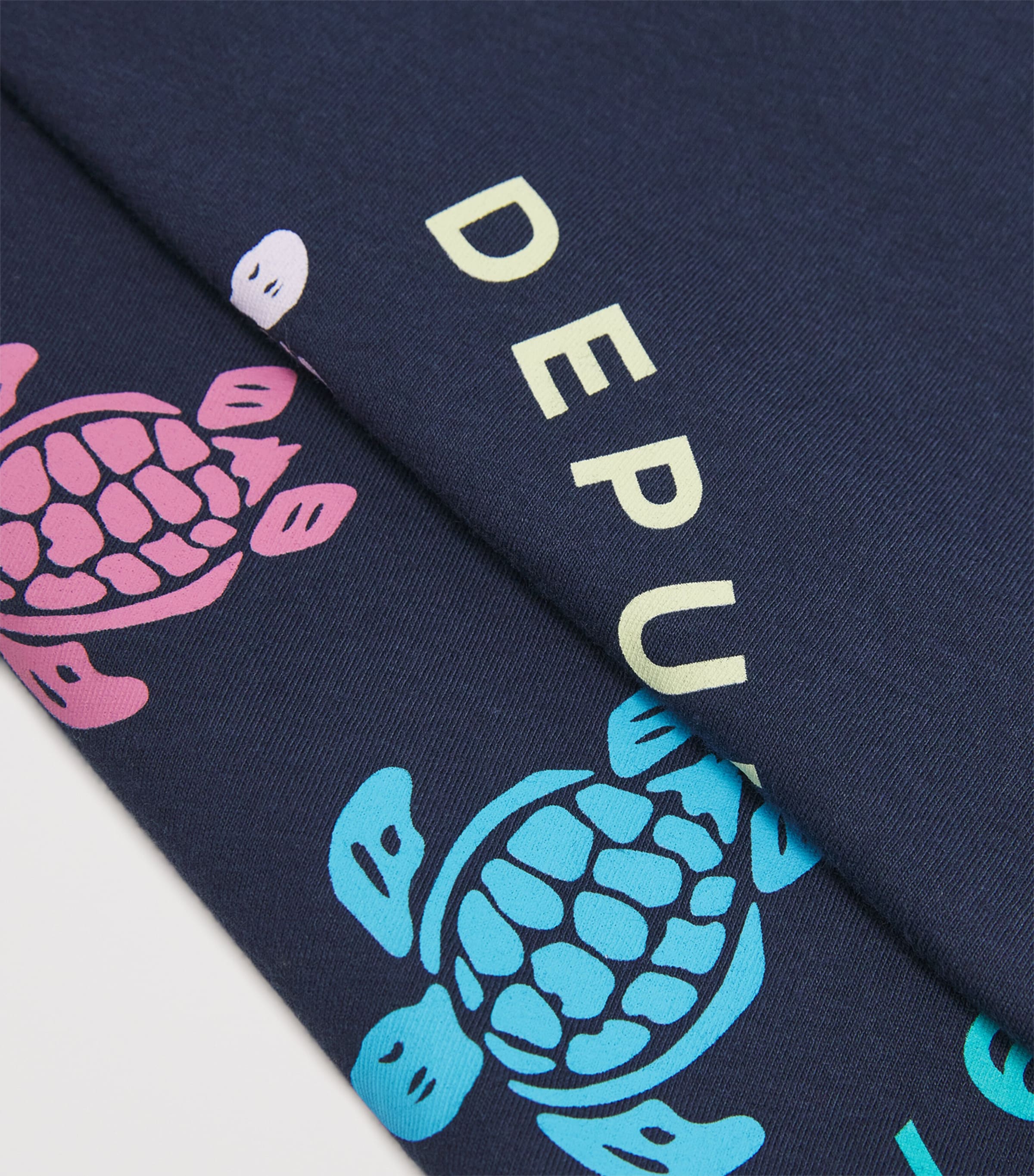 Cotton Logo Turtle T-Shirt (2-14 Years) 390BLEU MARINE Image 3