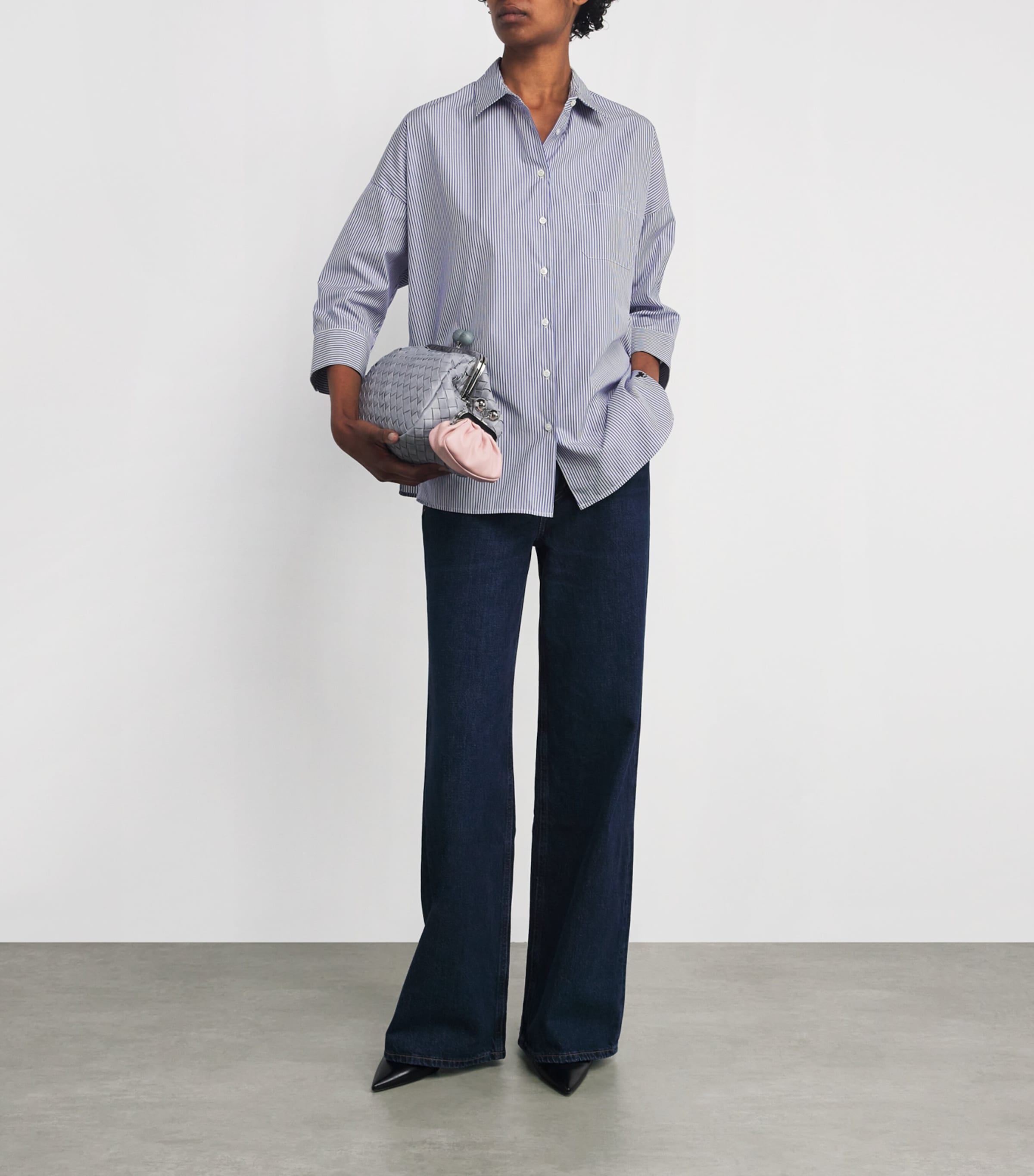 Cotton Stripe Shirt NAVY Image 2