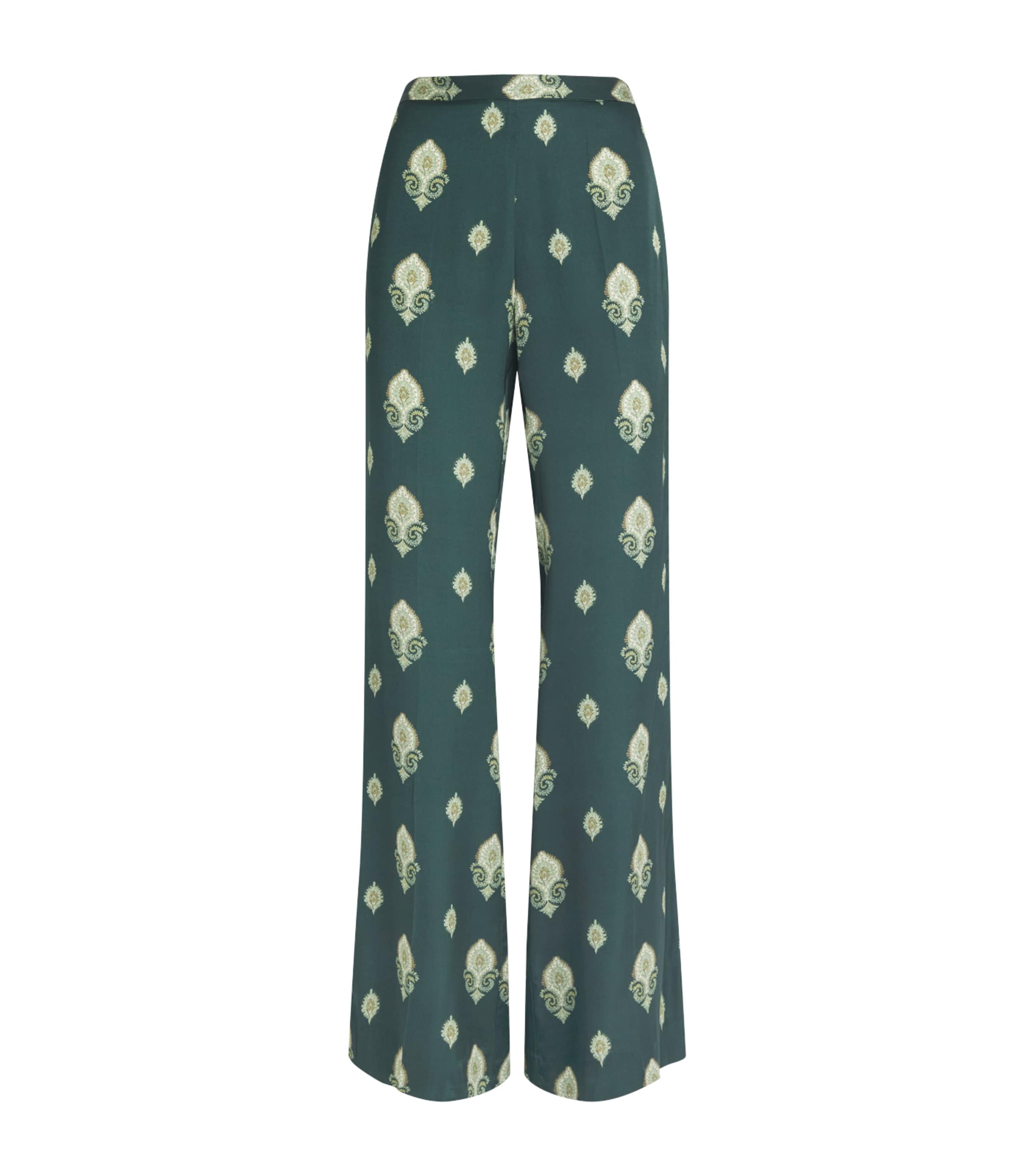 Sandro Paris Womens Paisley Trousers Green Image 1