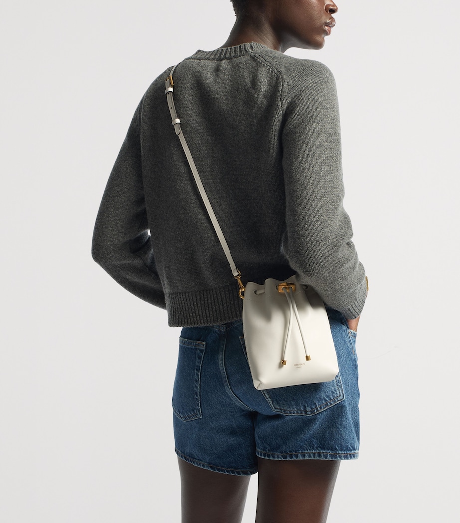 Jimmy Choo Mini Leather Cinch Bucket Bag Latte/gold Image 2